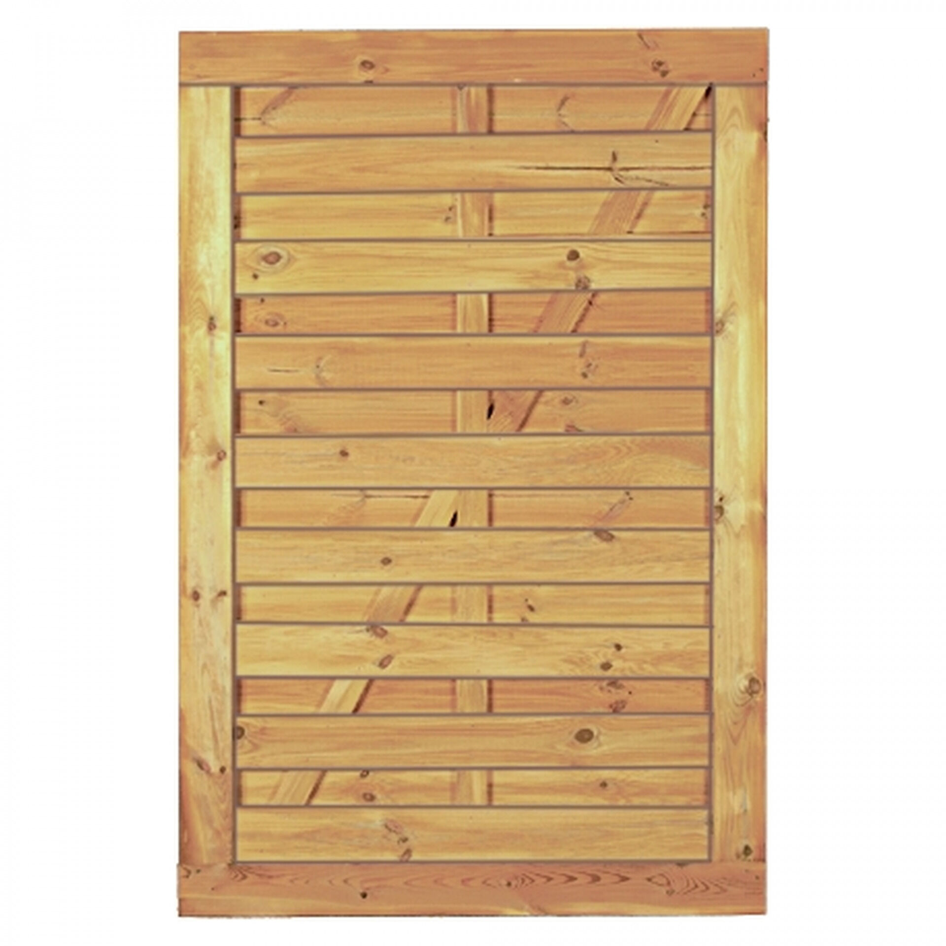 Maxi-Massiv-Tor 100 x 150 cm, Rahmen 45/90 mm, ohne Beschlag, kdi grün, Lamellen geriffelt &amp; geschraubt