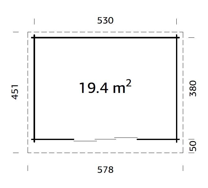 Palmako Pultdach Gartenhaus Lea 19,4 m² mit Schiebetür