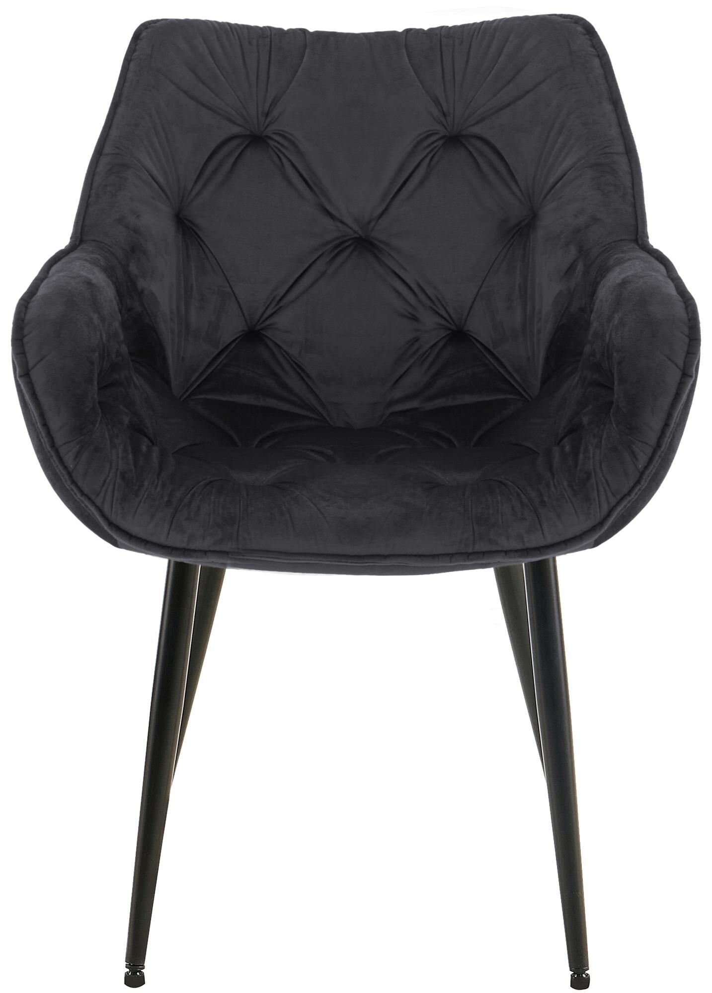 2er Set Stuhl Tanna Samt, schwarz