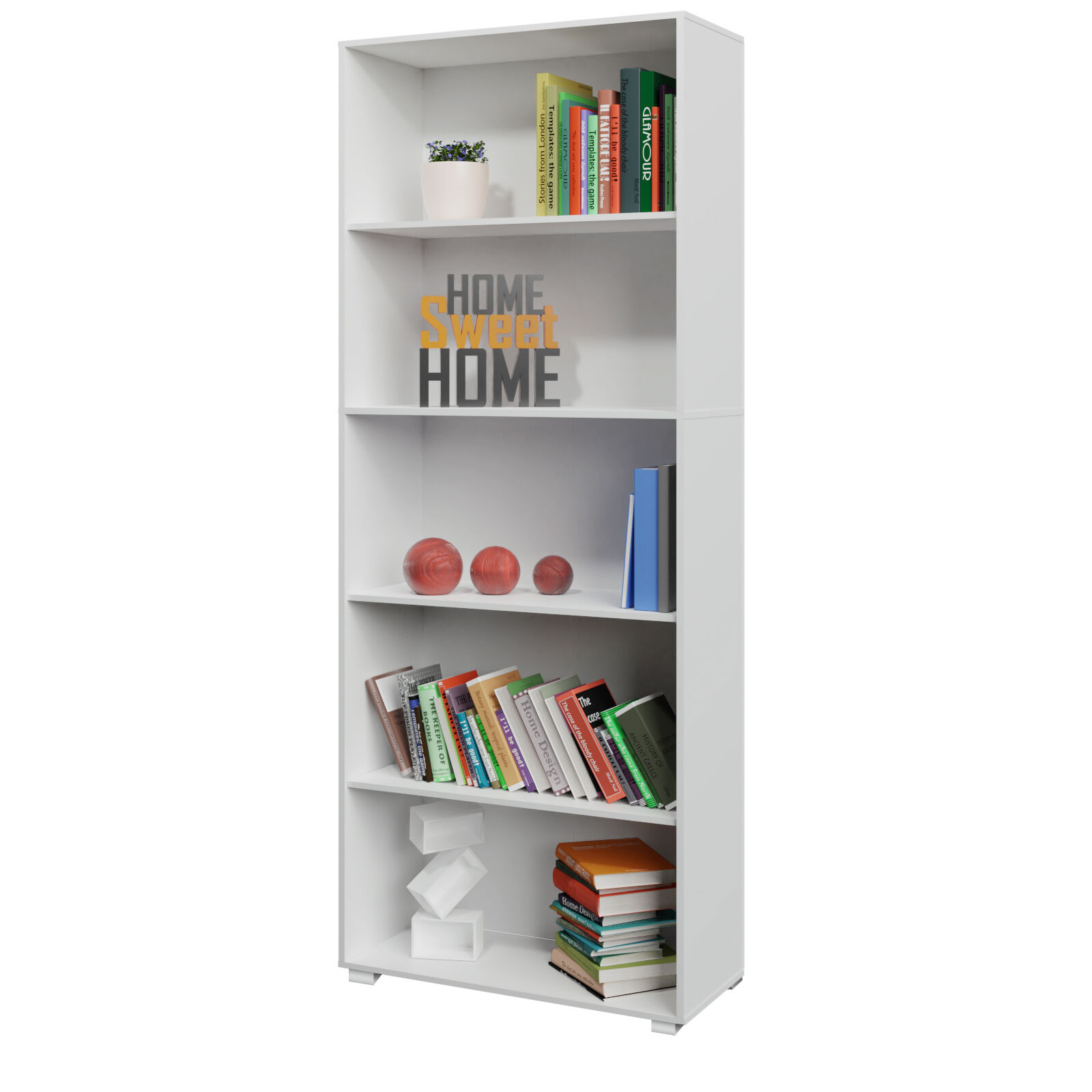Bücherregal Vela Weiß 5 Fächer
