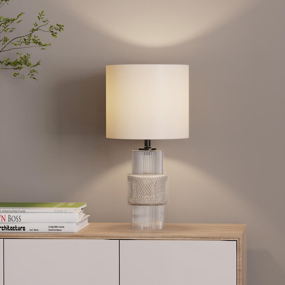 Große Tischlampe aus Glas YUKI - Transparent