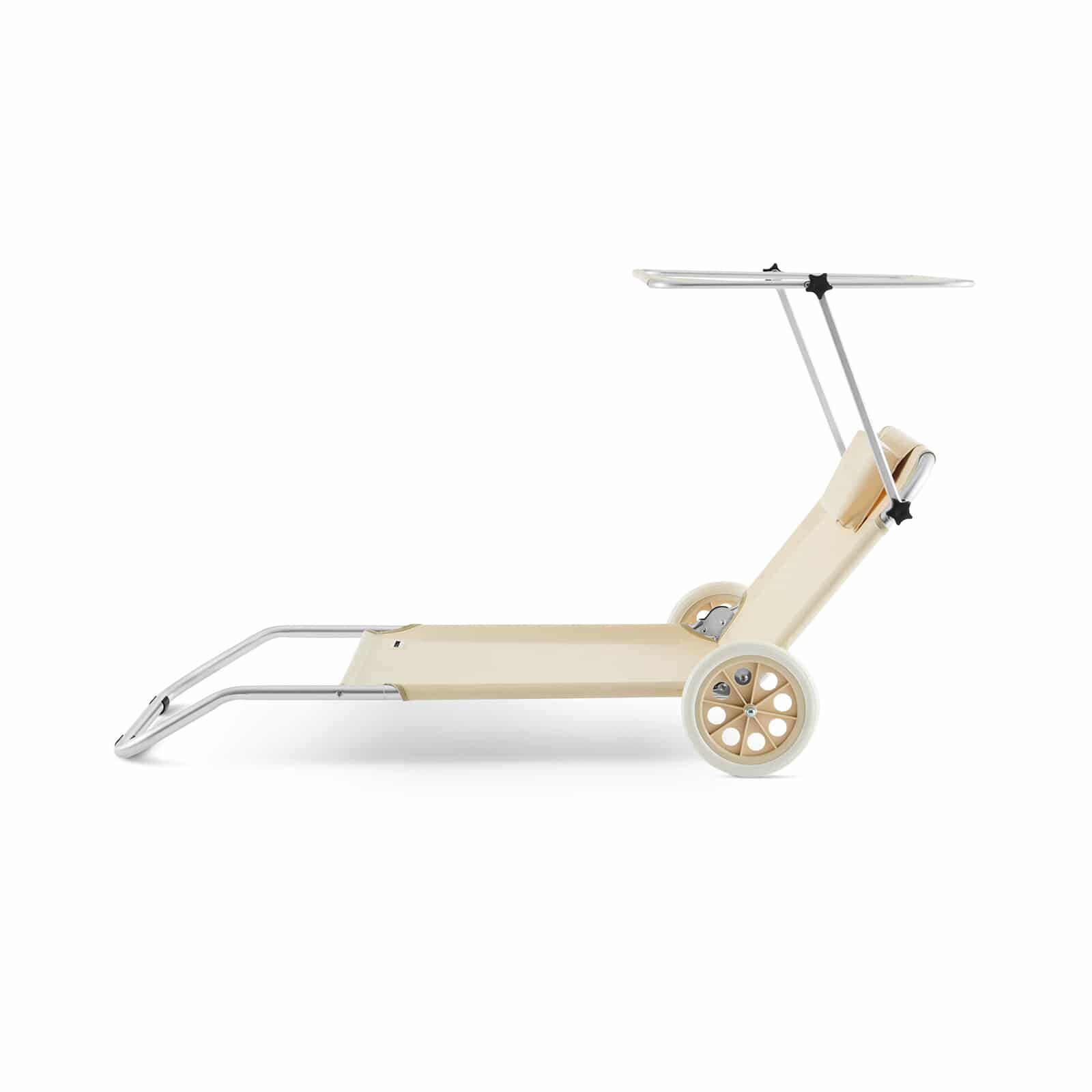 Gartenliege Kreta Beige Alu mit Rollen