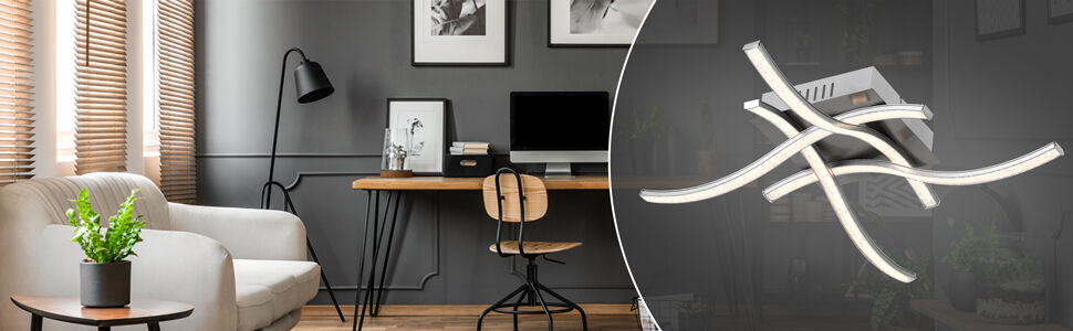 LED Deckenleuchte Tigull 4-flammig