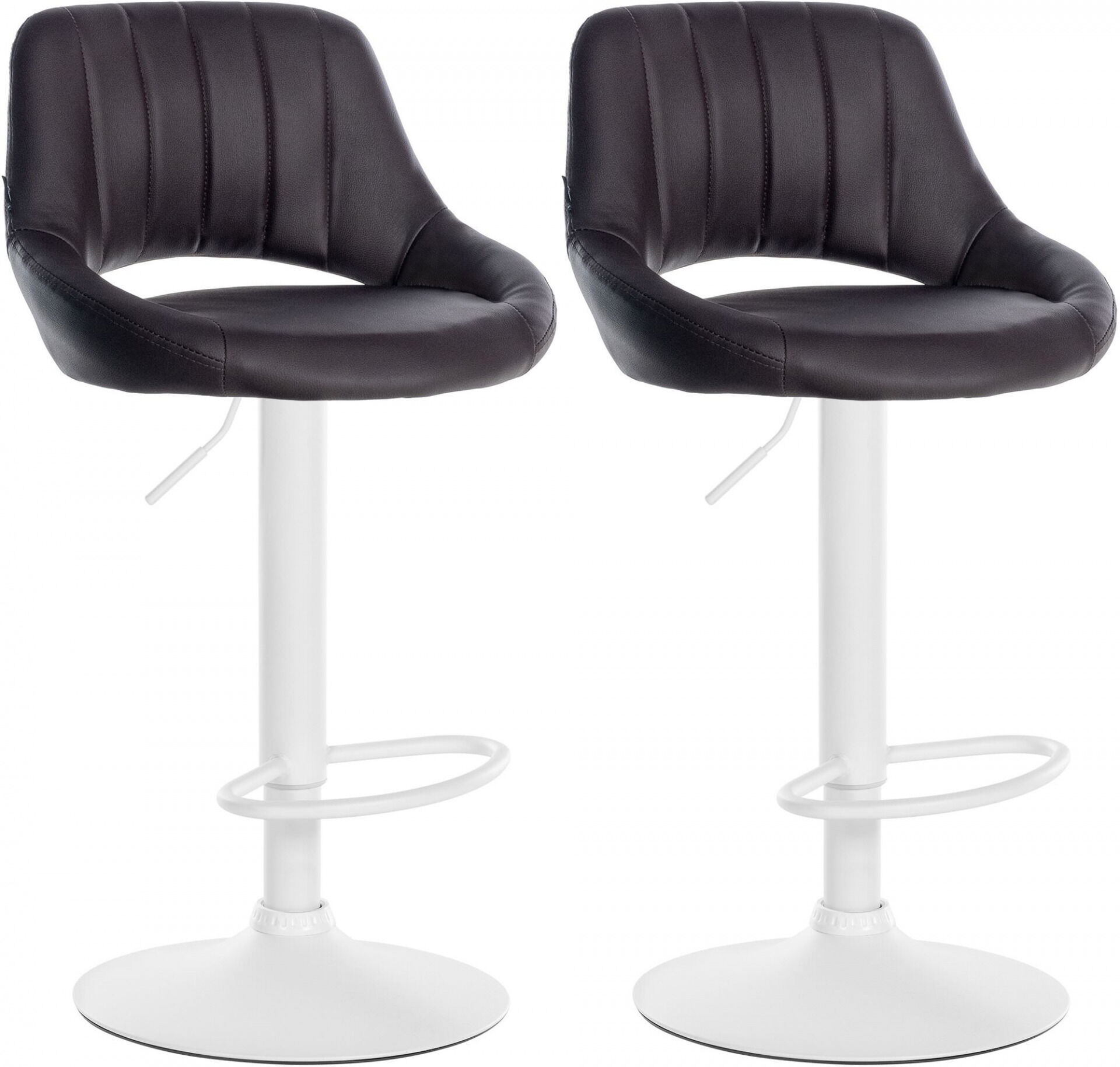 2er Set Barhocker Milet Kunstleder W, braun