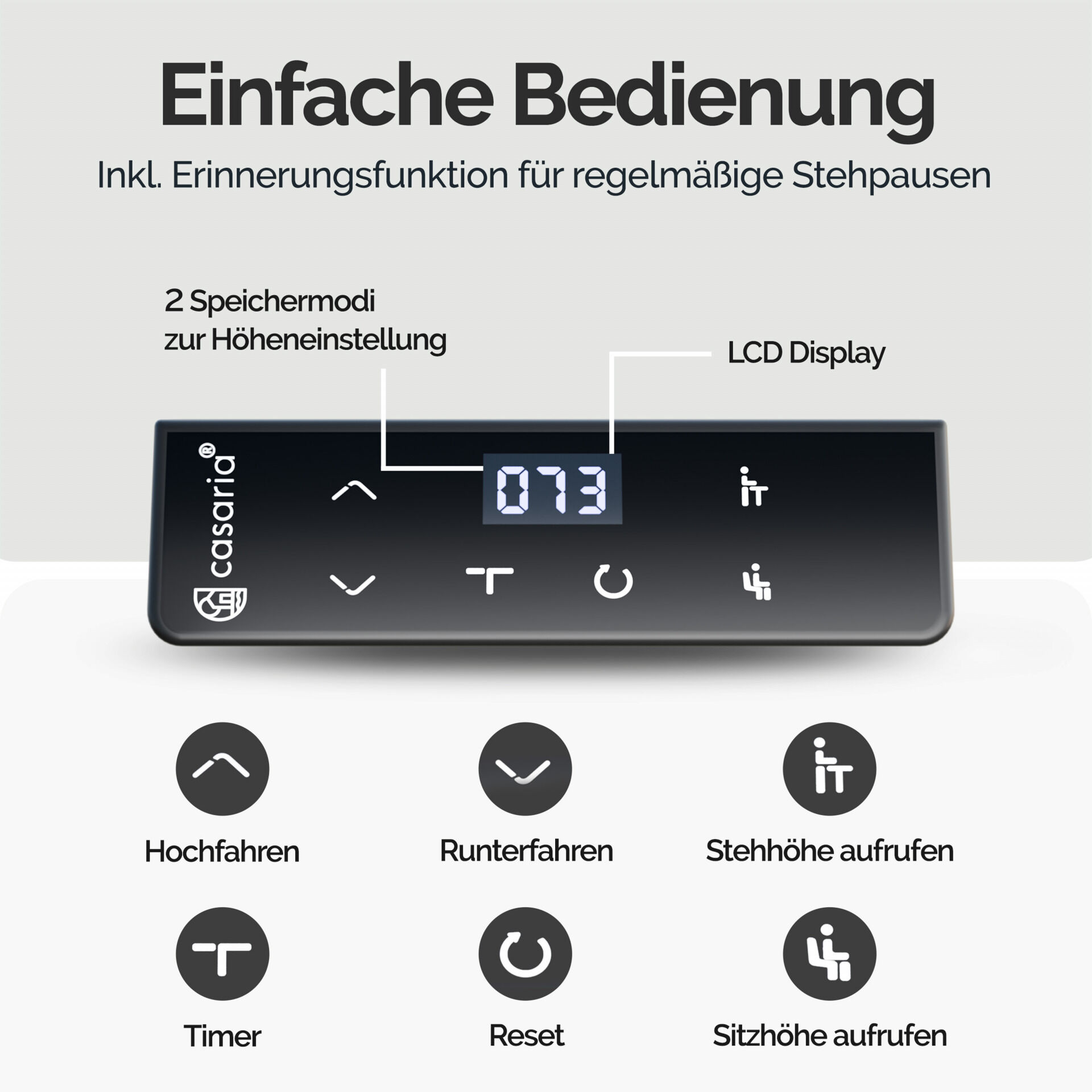 Höhenverstellbarer Schreibtisch Braun 110x60x73-118cm