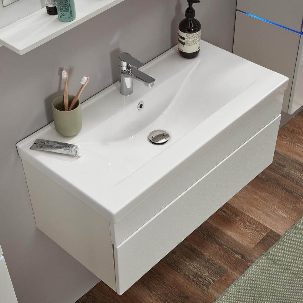 Badmöbel Komplettset WANGEROOGE BIG M - Weiß Made in Germany