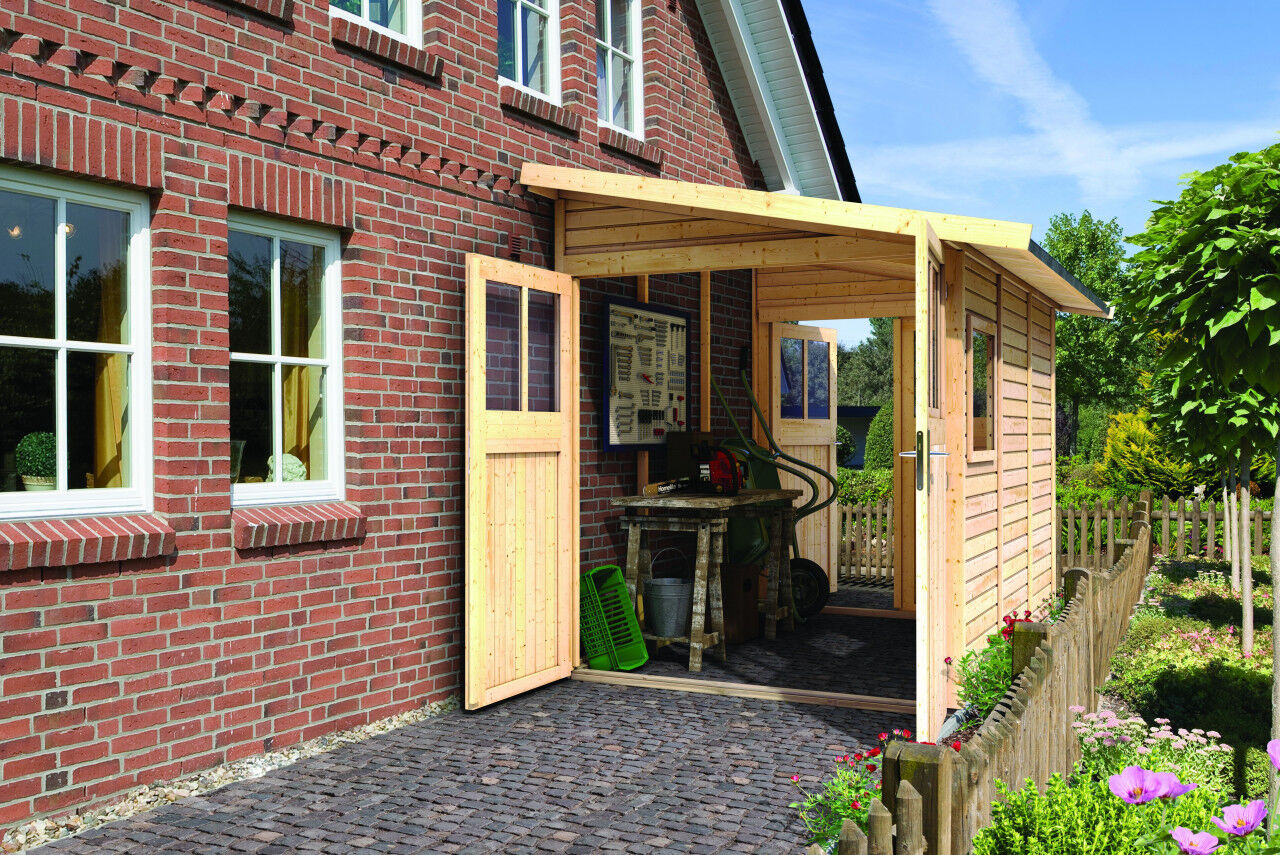 Karibu Pultdach Gartenhaus Wandlitz 3 natur