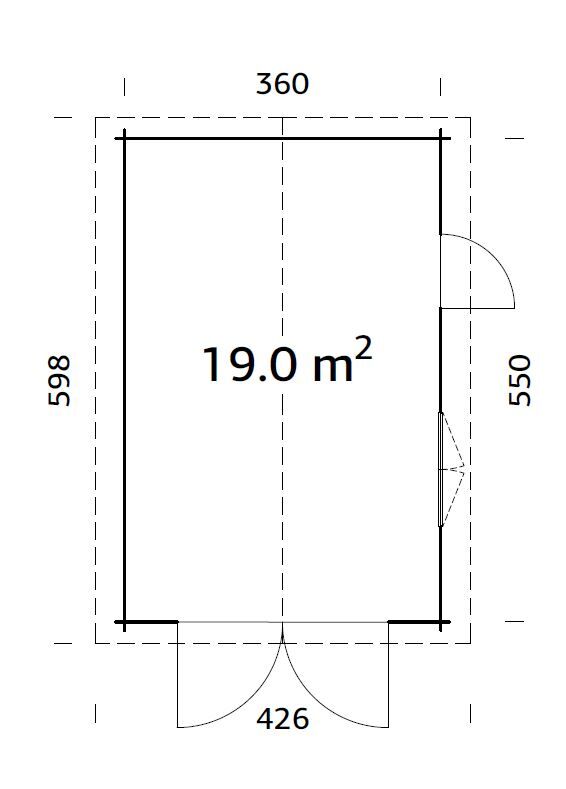 Palmako Holzgarage Roger 19,0 m² mit Holztor