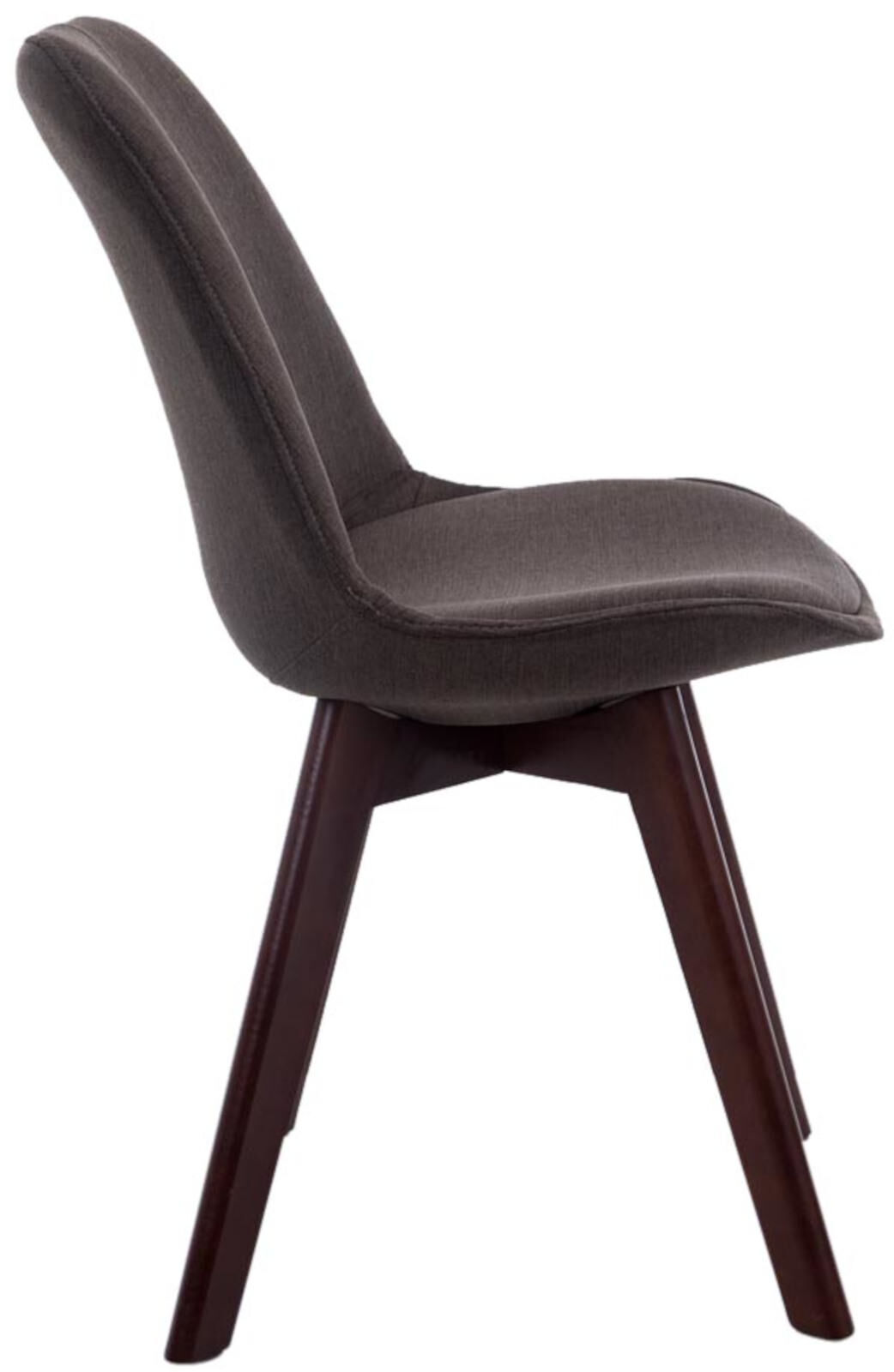 4er Set Besucherstühle Borneo V2 Walnuss Stoff, dunkelgrau