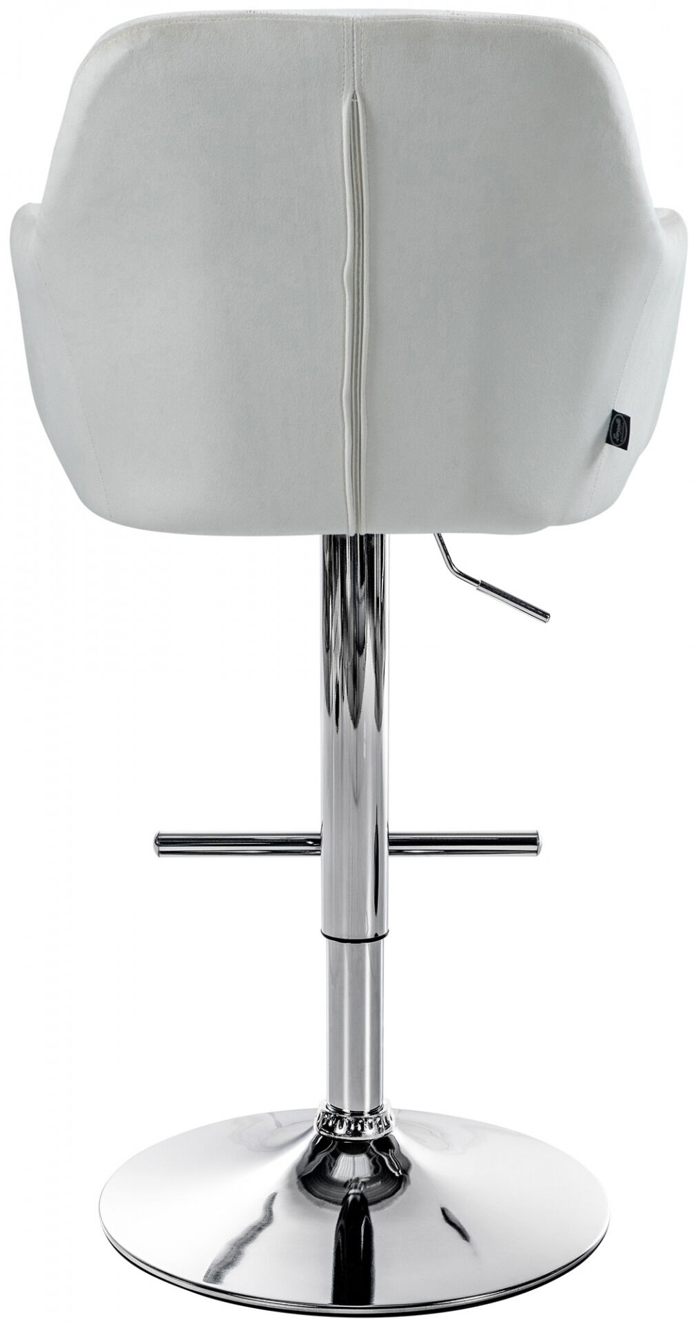 Barhocker Natoma Samt chrom, creme