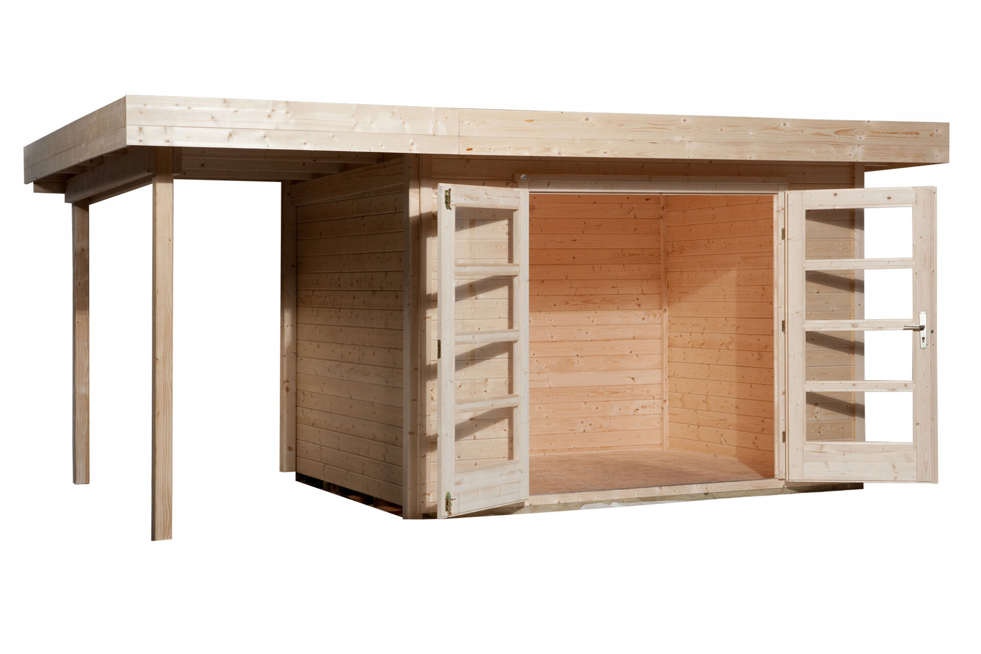 weka Design-Gartenhaus 126 Plus A 5,0x3,2m, Naturbelassen