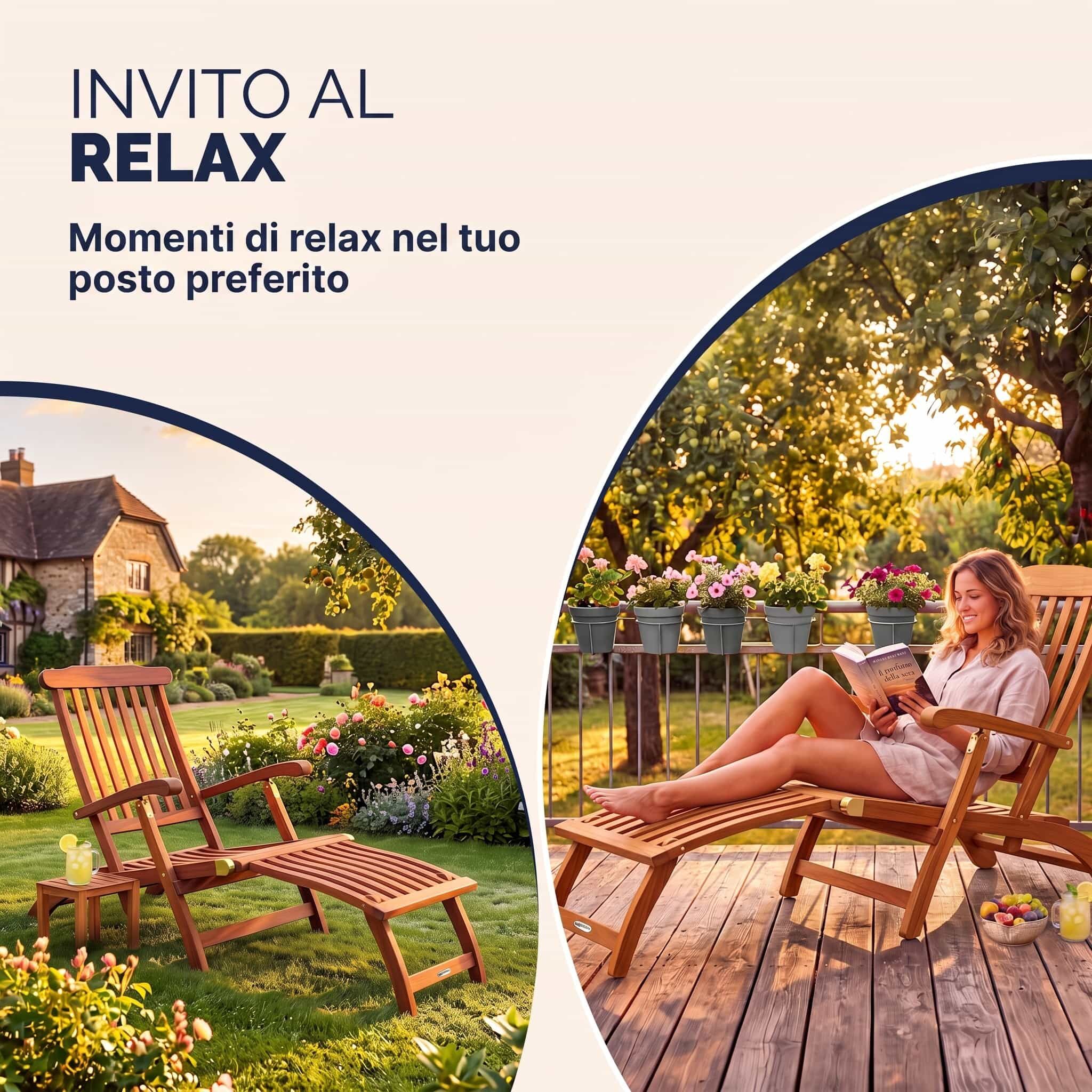 Gartenliege 2er-Set FSC®-zertifiziert Akazie klappbar 160kg belastbar