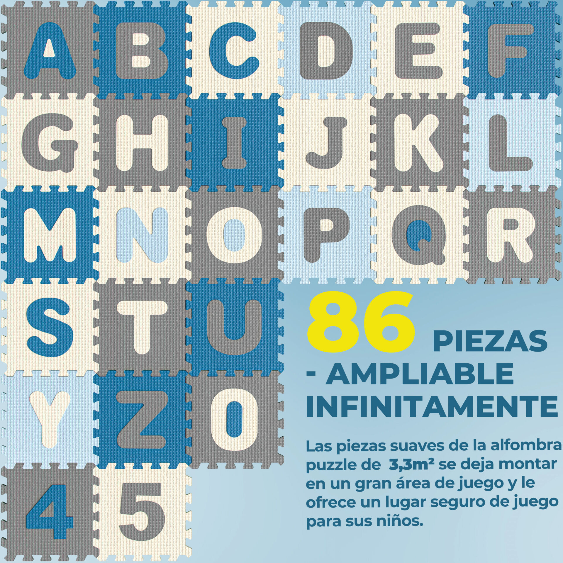 Puzzlematte 86-tlg Blau