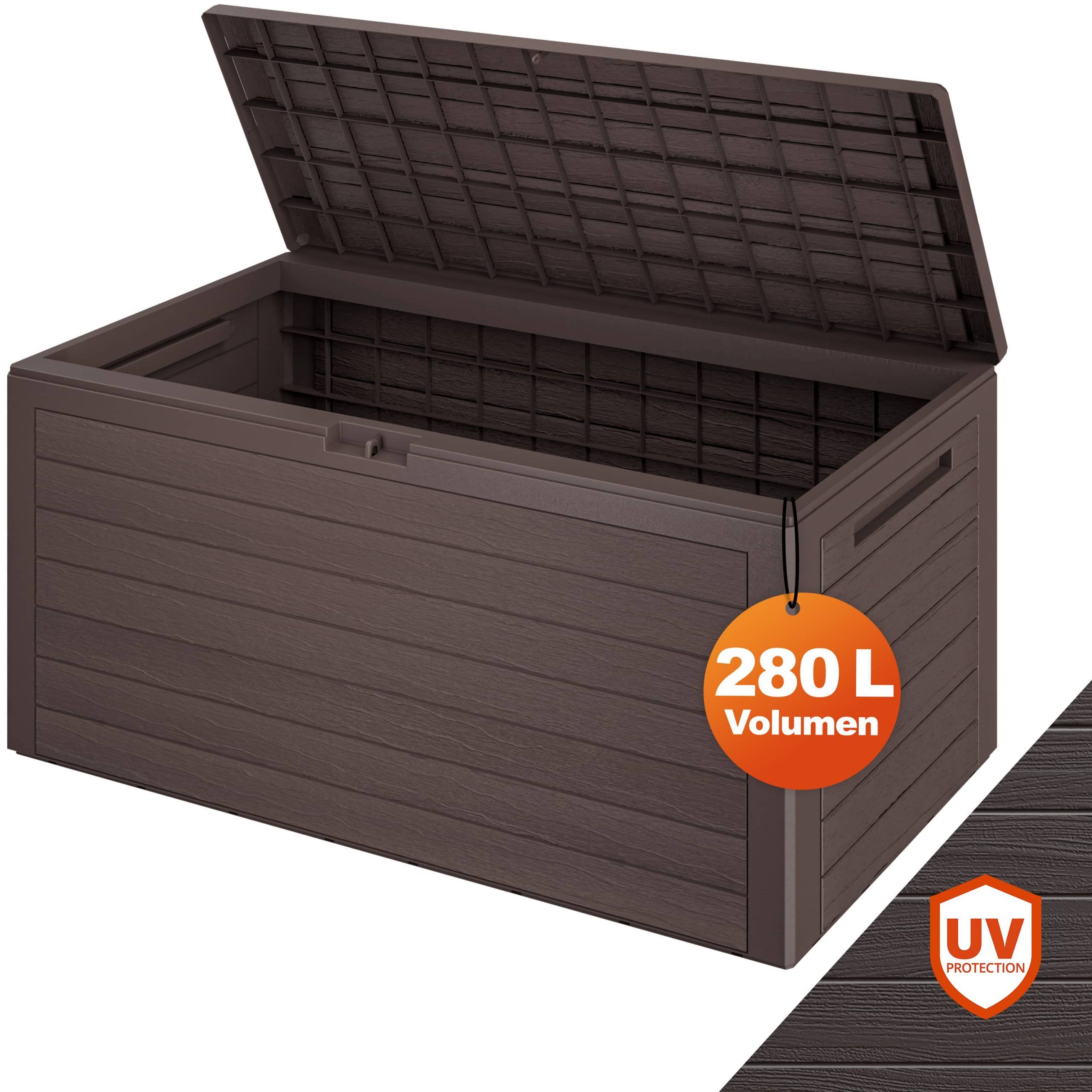Gartenbox Woody 280L Braun Holzoptik wasserdicht
