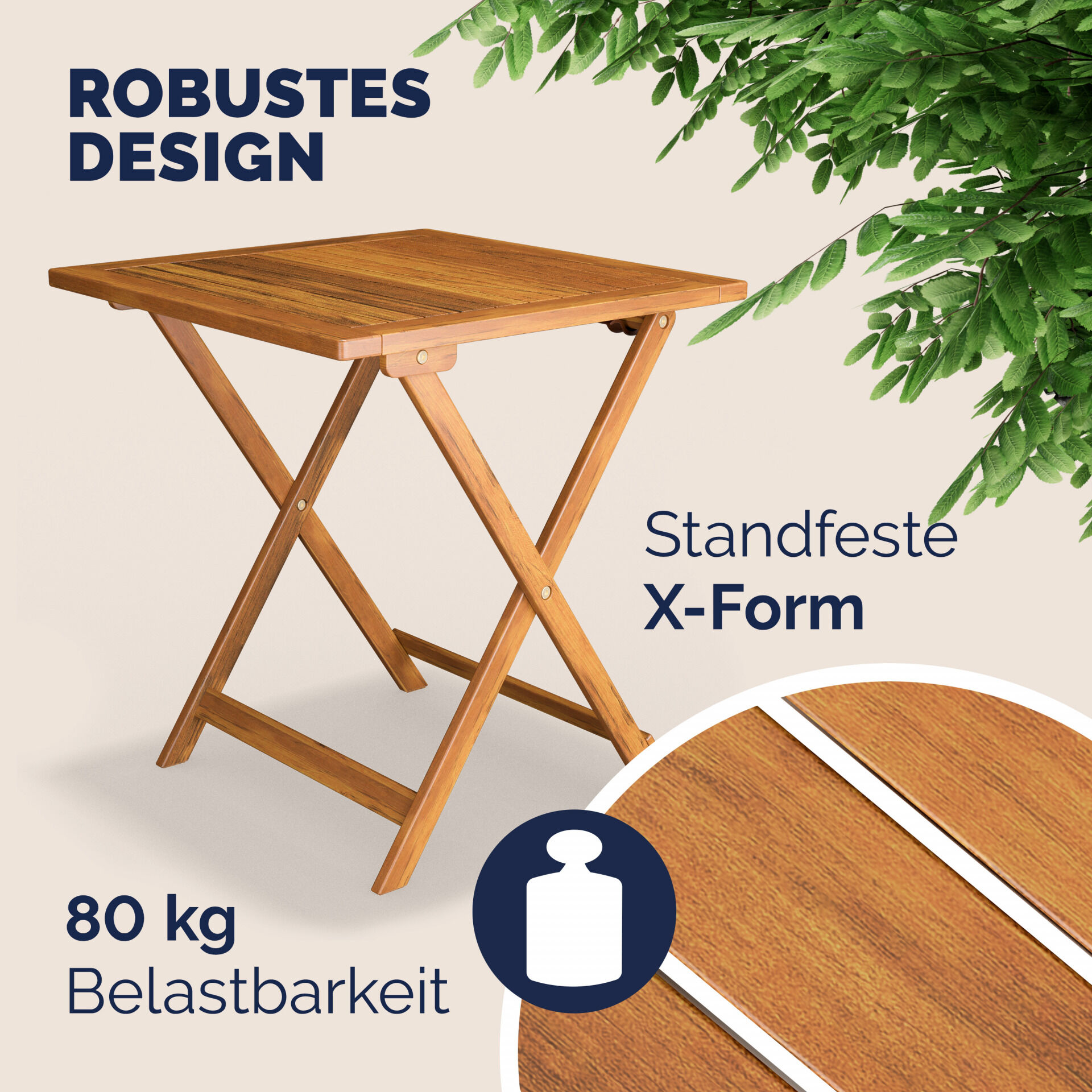Garten-Sitzgruppe 3-tlg Akazienholz klappbar