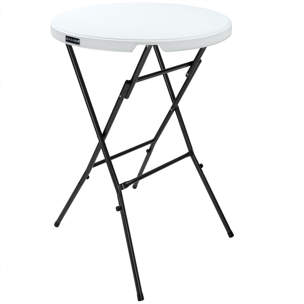 Stehtisch klappbar Kunststoff Ø72cm Weiß