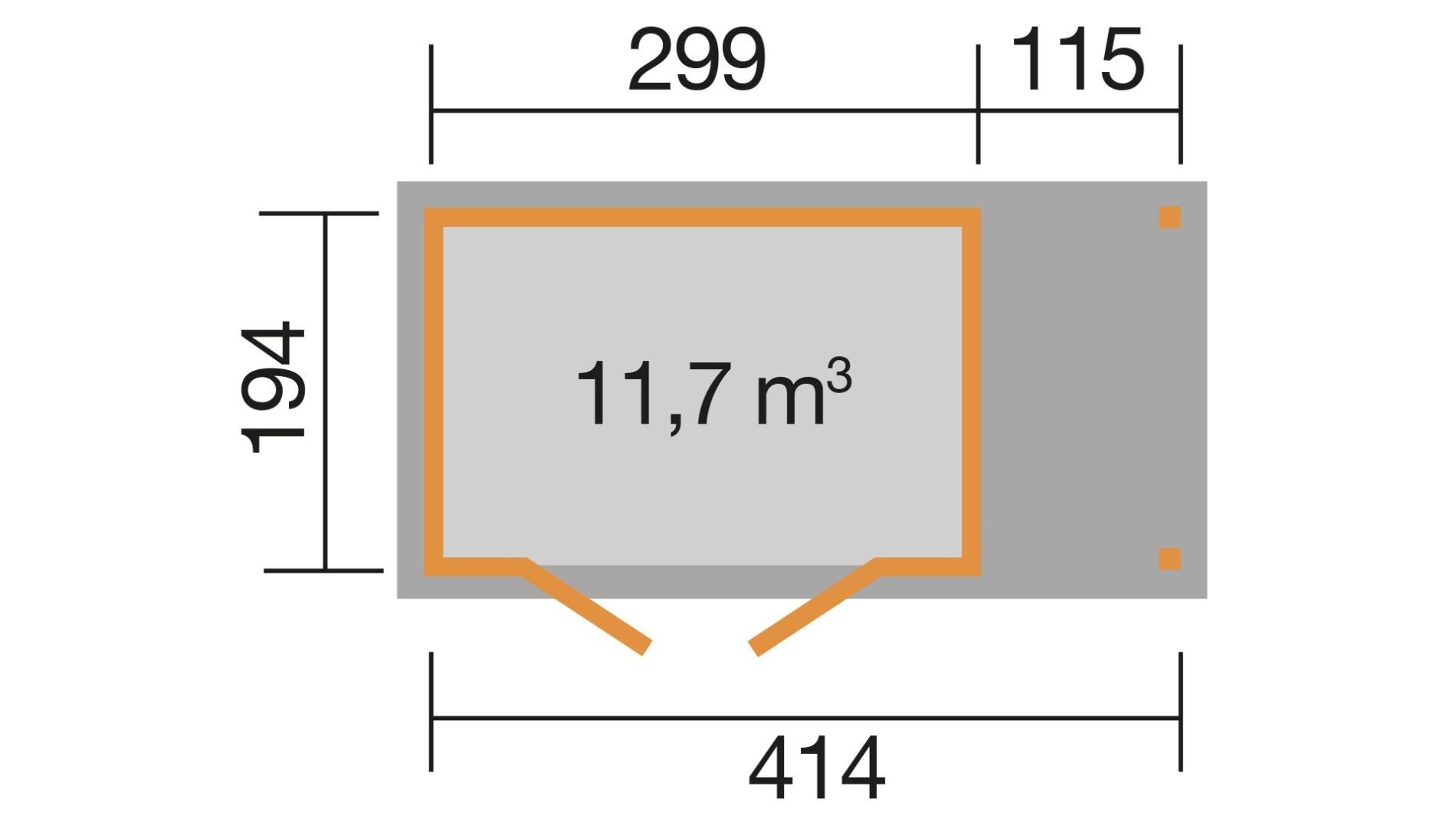 weka Gartenhaus 321 A 4,4x2,4m