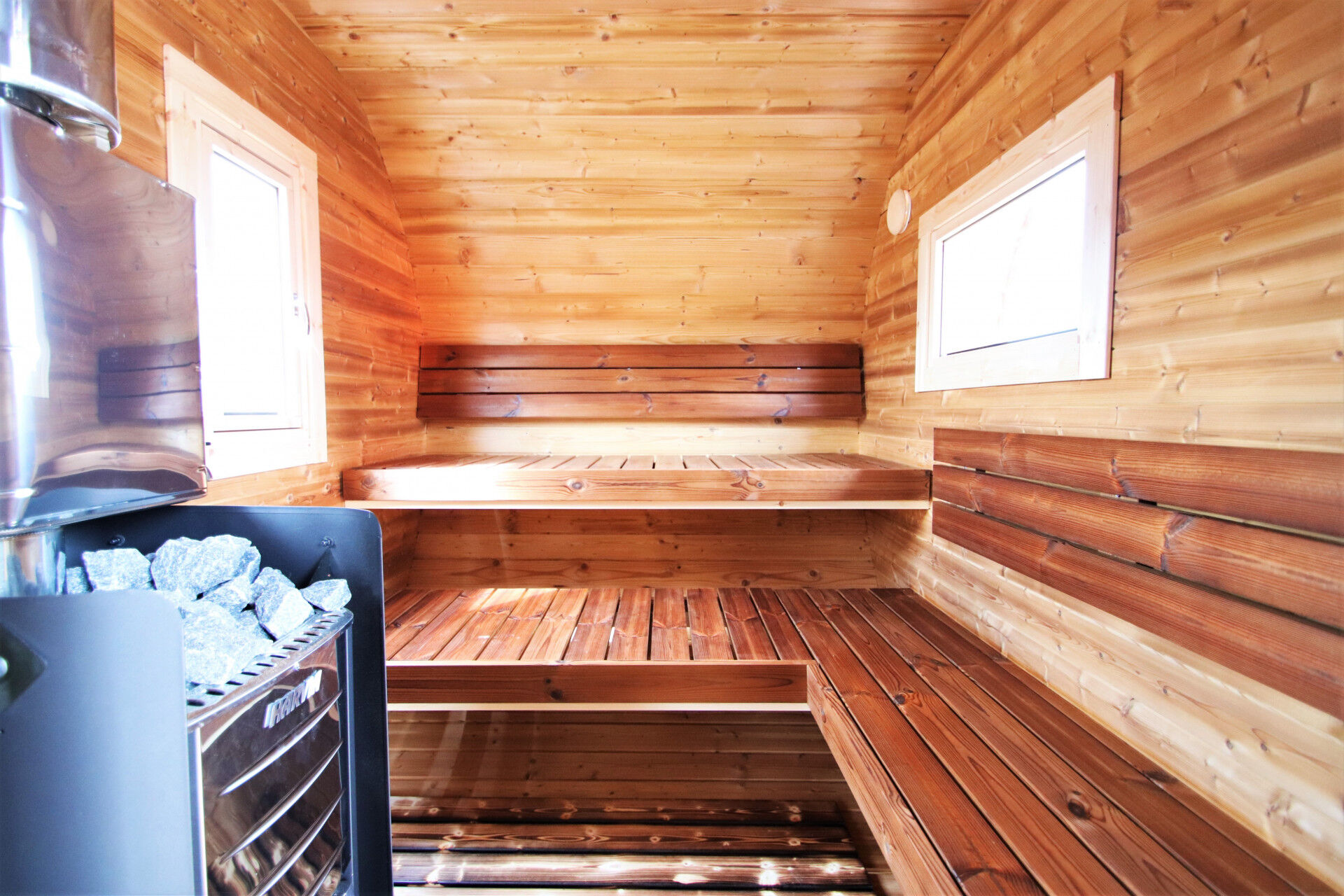 Arctic Saunafass Oval 5 240x500cm Thermoholz, Rot