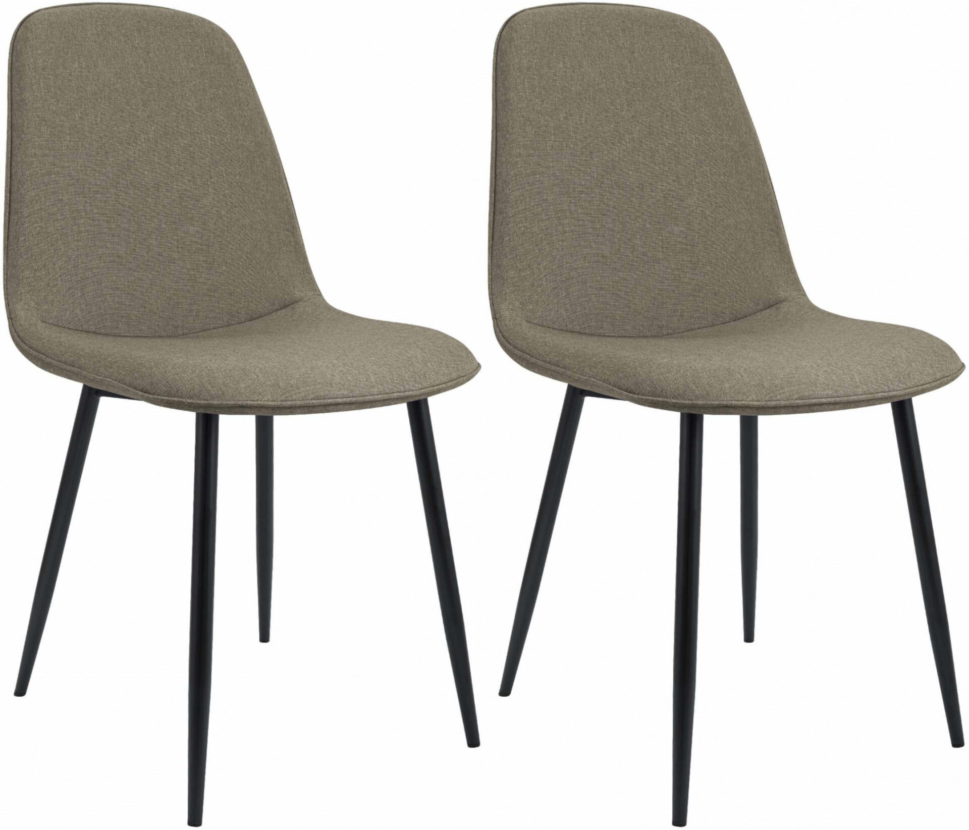 2er Set Esszimmerstuhl Maryam Stoff, taupe