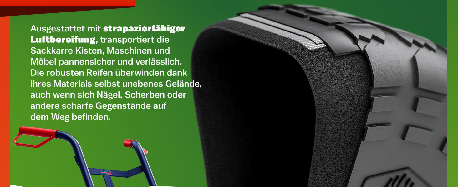 Sackkarre Blau Stahl Luftbereifung klappbare Schaufel