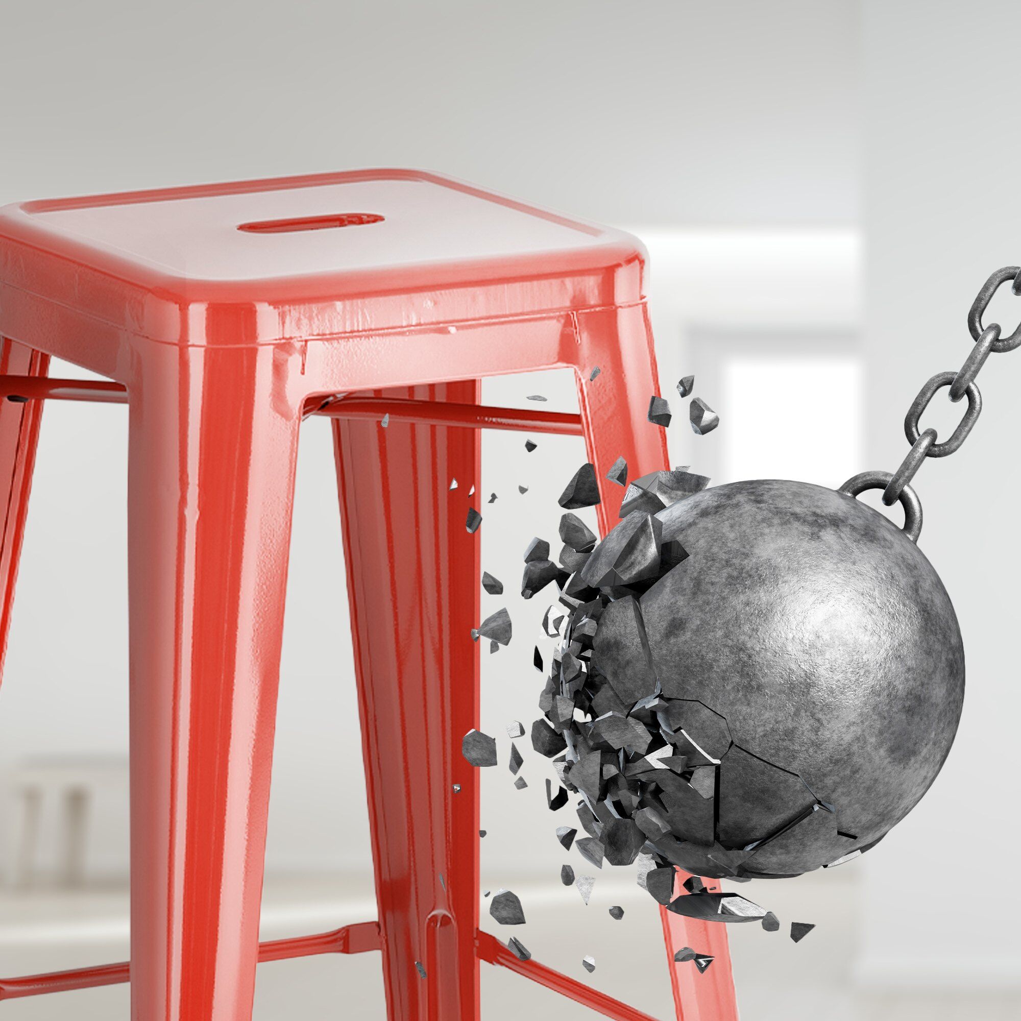 4er Set Barhocker Joshua, rot