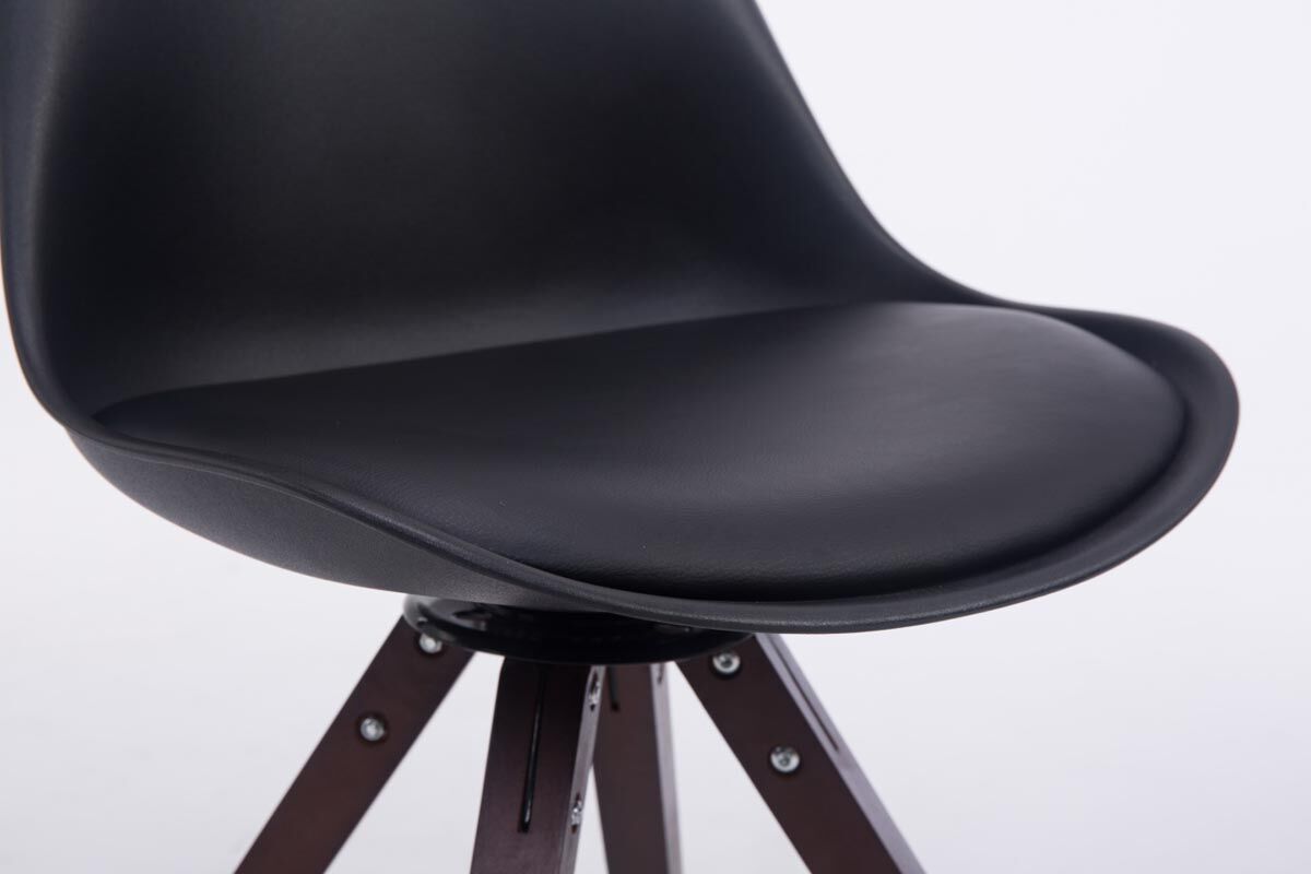 Besucherstuhl Troyes Drehbar Walnuss Square, schwarz