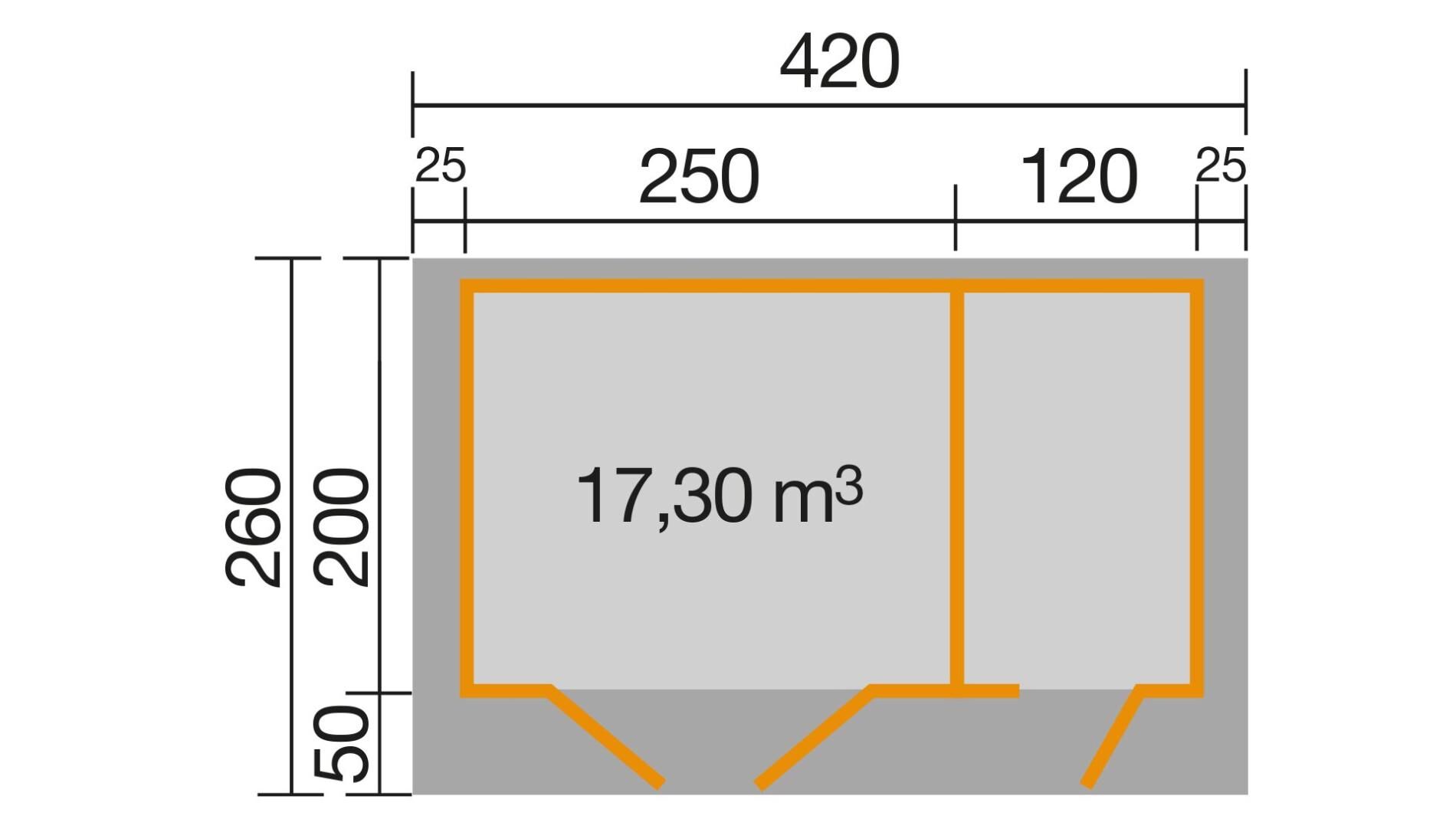 weka Gartenhaus 253 - 4,2x2,6m