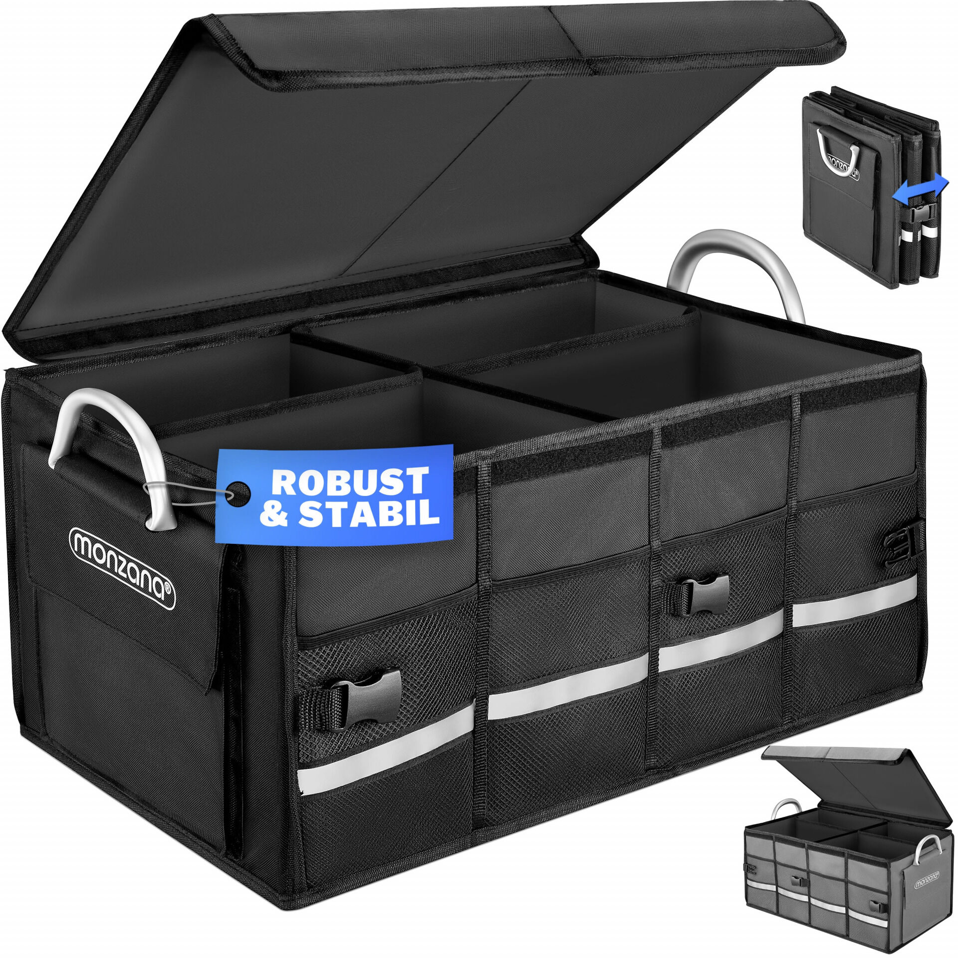 663164 Kofferraumtasche Schwarz 60x35x30cm
