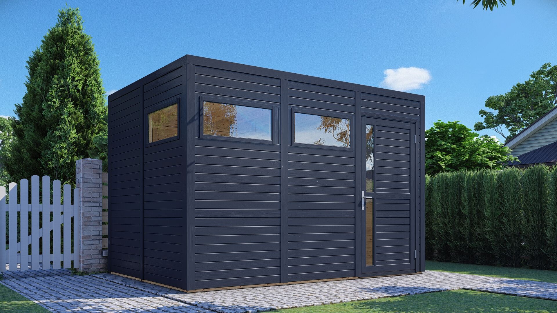 Gartenhaus Cubus 3 Anthrazit 337 x 234 cm