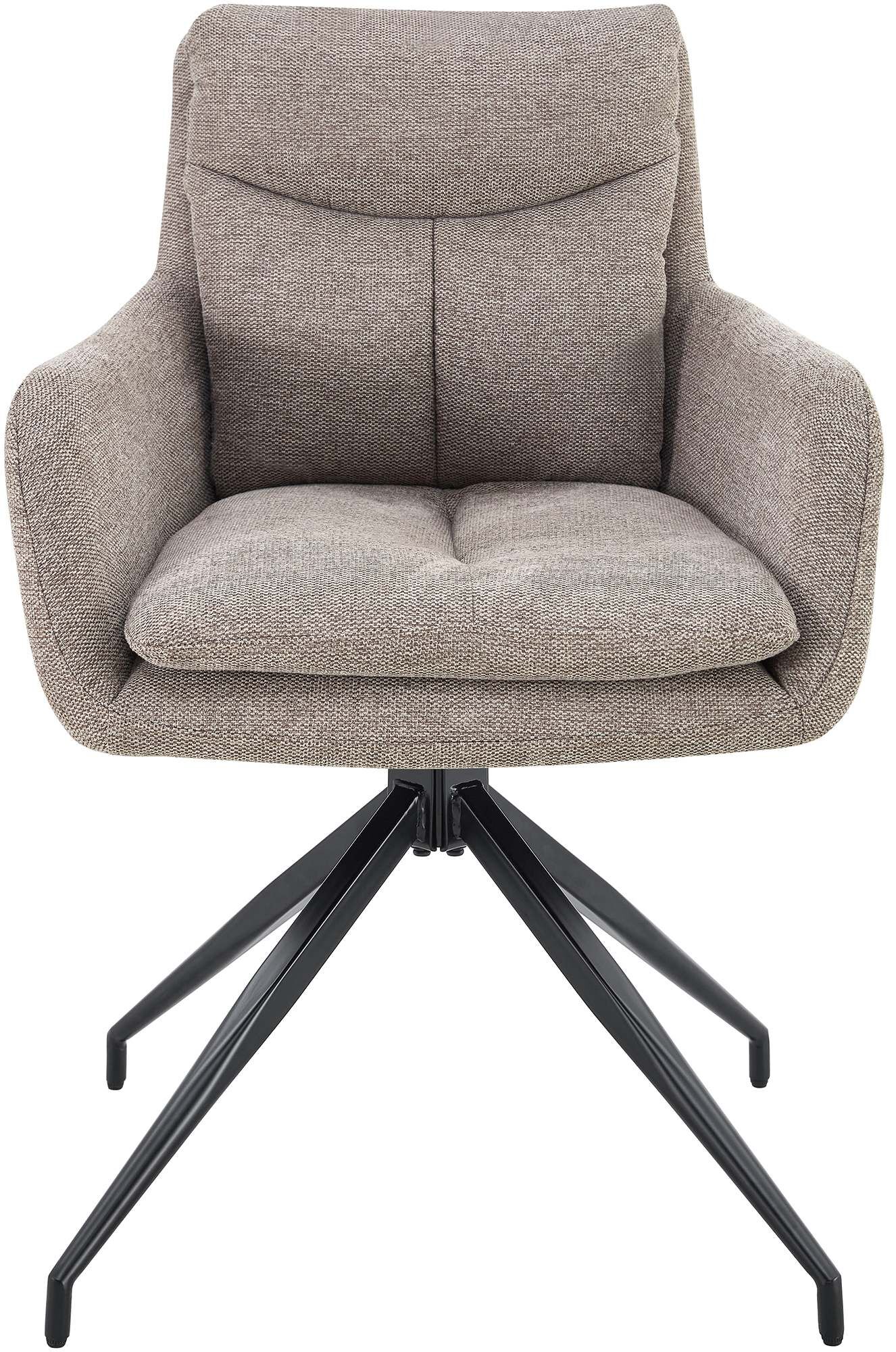 2er Set Esszimmerstuhl Somers Stoff, taupe