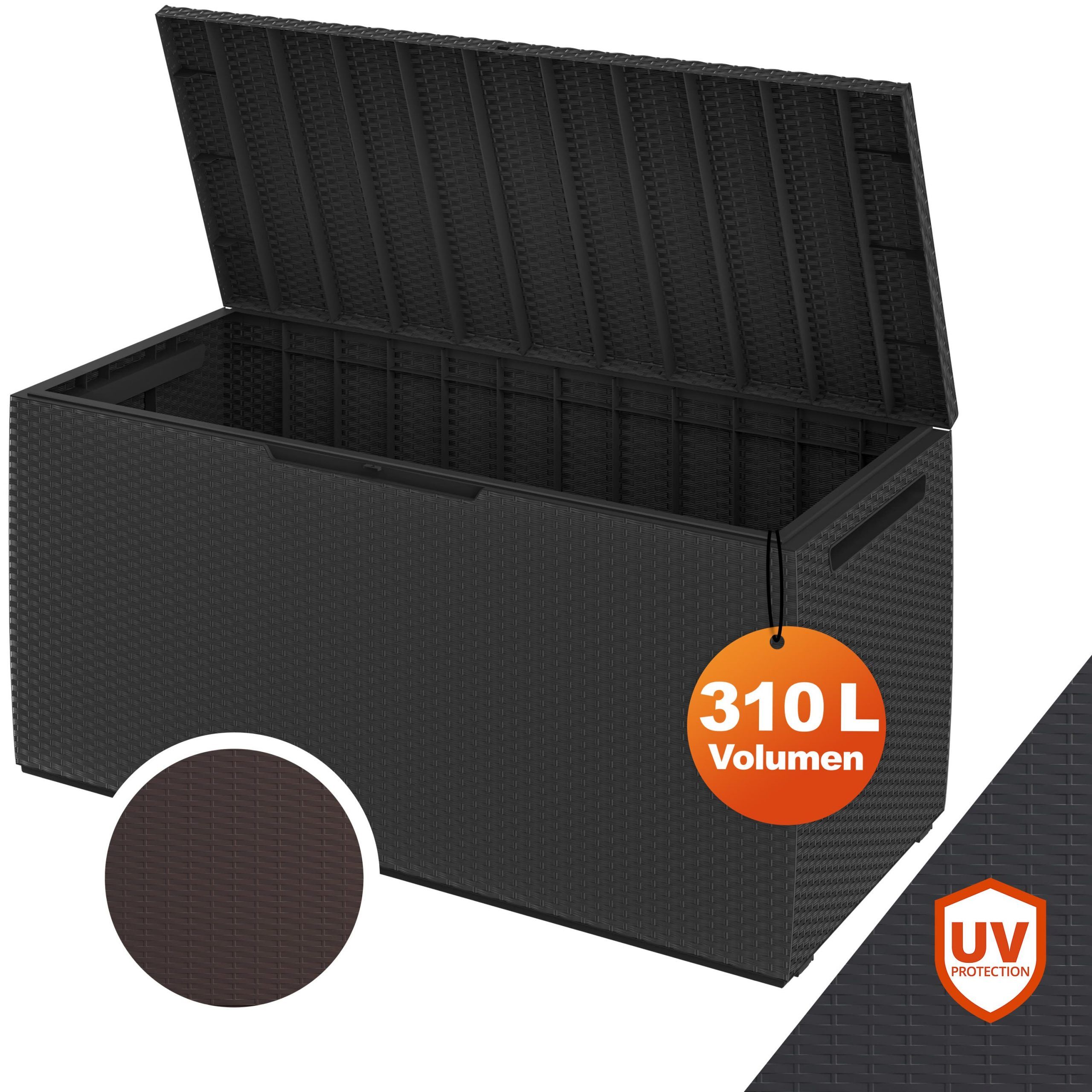 662874 Auflagenbox Capri Anthrazit 310L mit Rollen