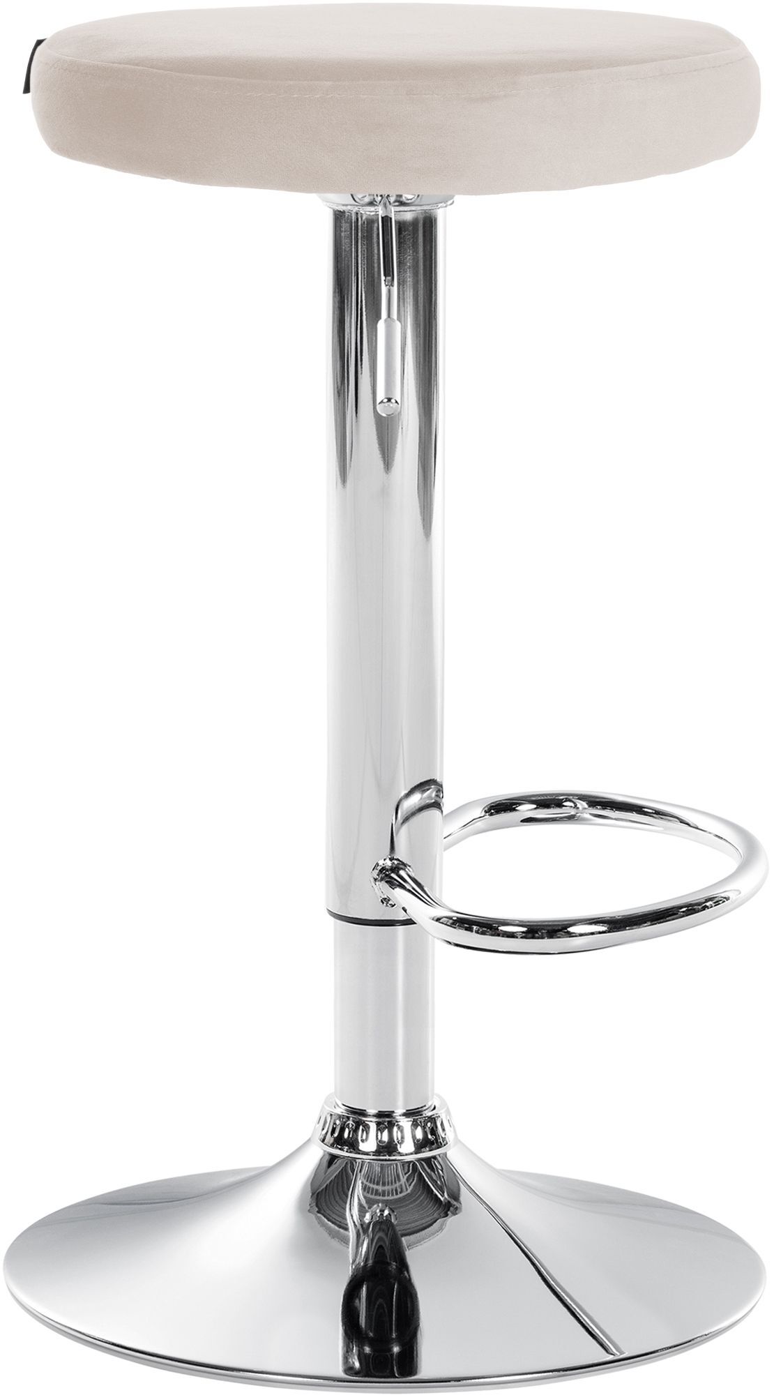 2er Set Barhocker Ponte Samt chrom, creme