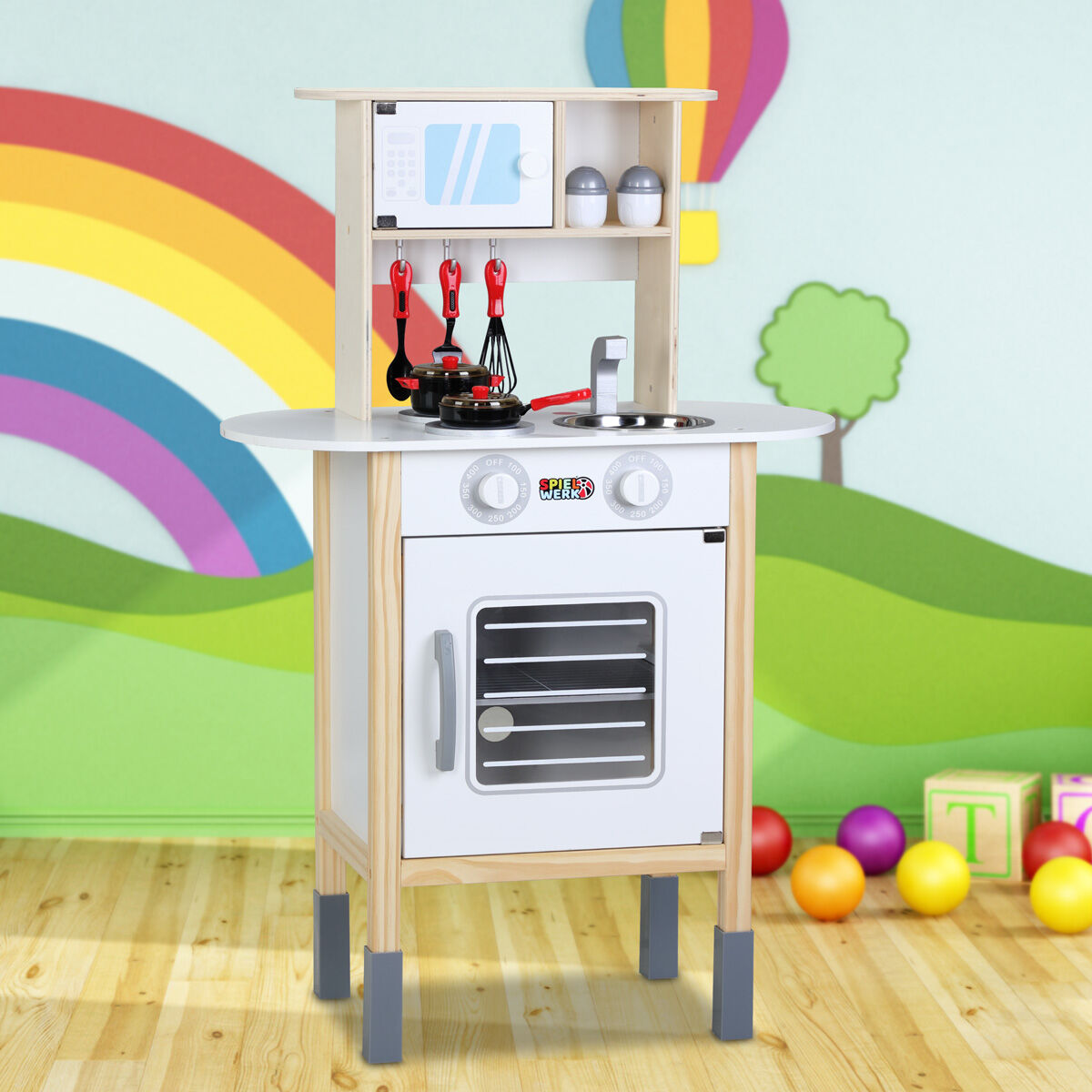 Spielküche Kindertraum aus Holz inkl 35-tlg Zubehör