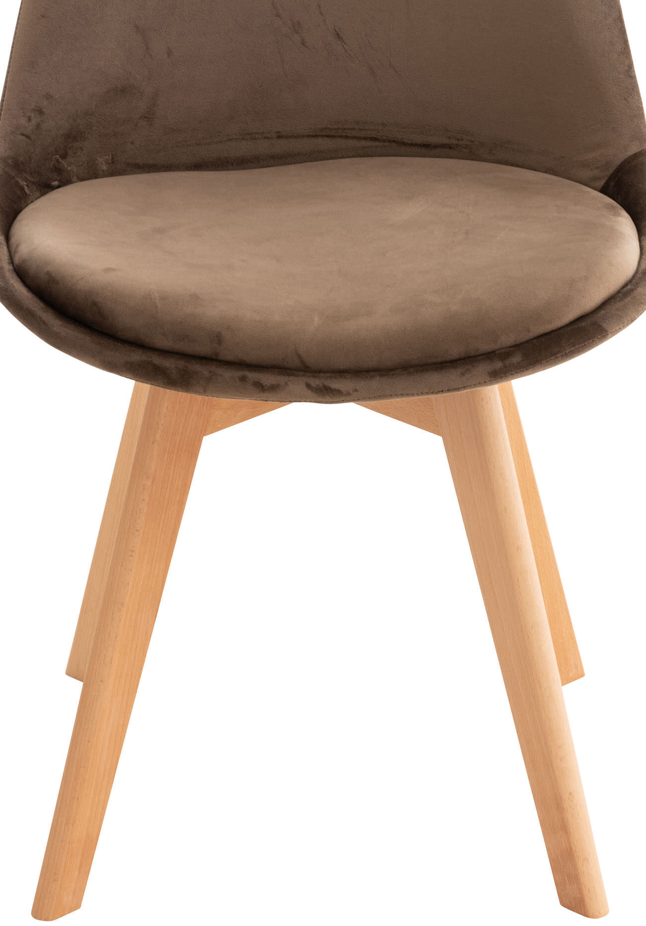 4er Set Stuhl Linares Samt, dunkelbraun