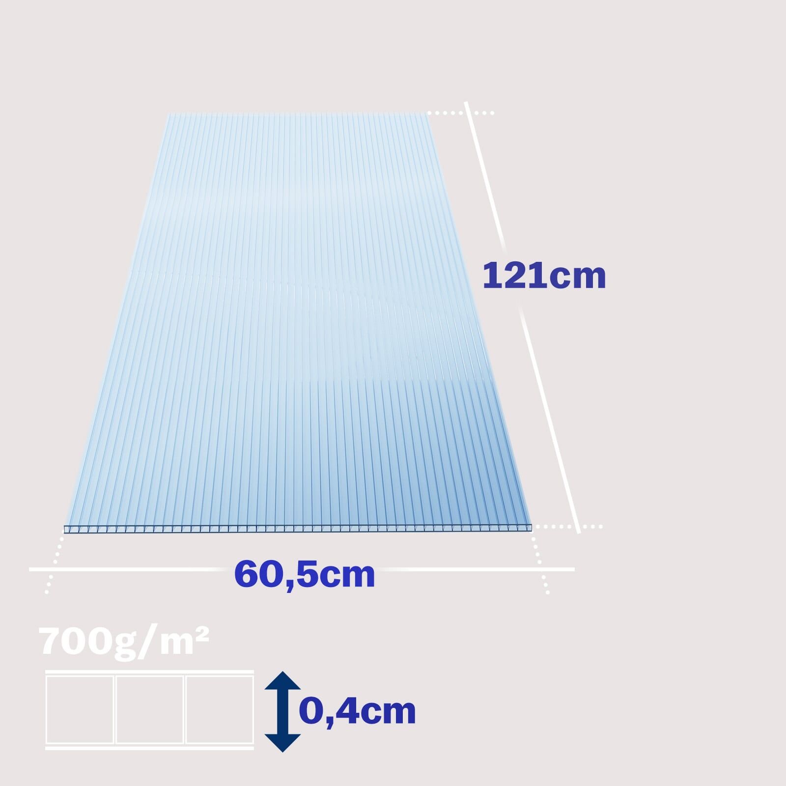 Doppelstegplatten 14er-Set 4mm transparent 25m² UV-beständig bruchfest