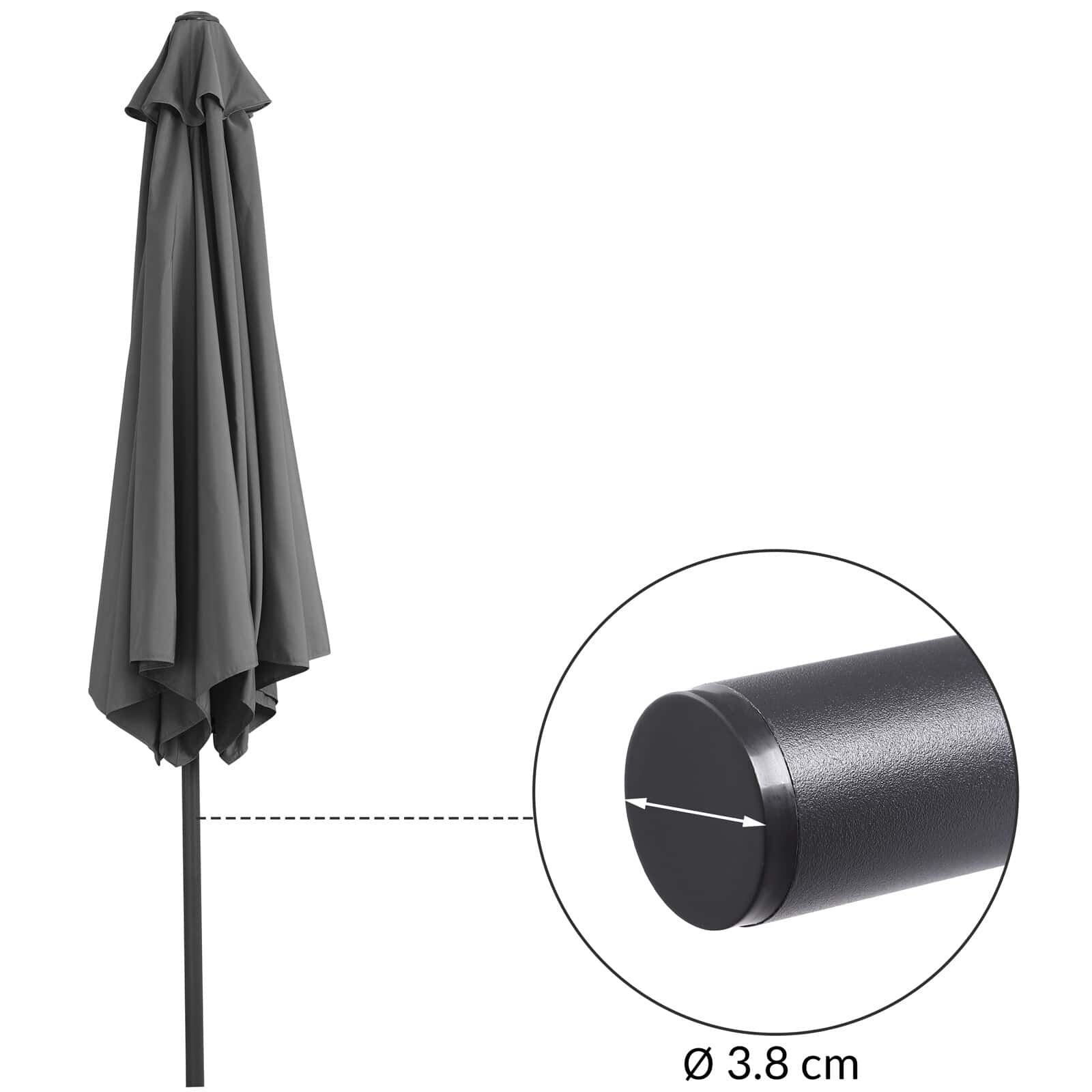 Sonnenschirm Anthrazit Alu Ø300cm UV-Schutz 80+