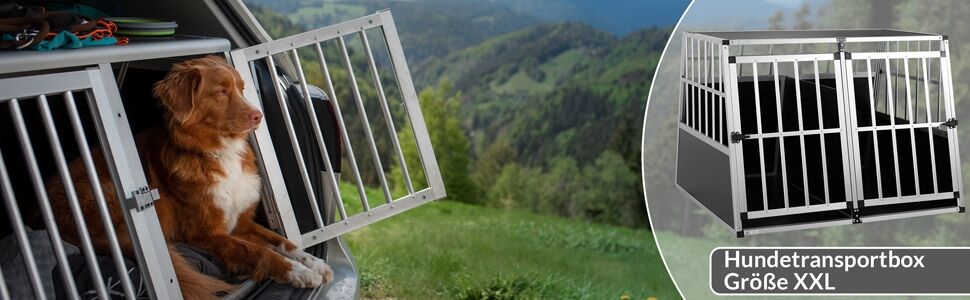 Hundetransportbox XXL 97x90x70cm Alu