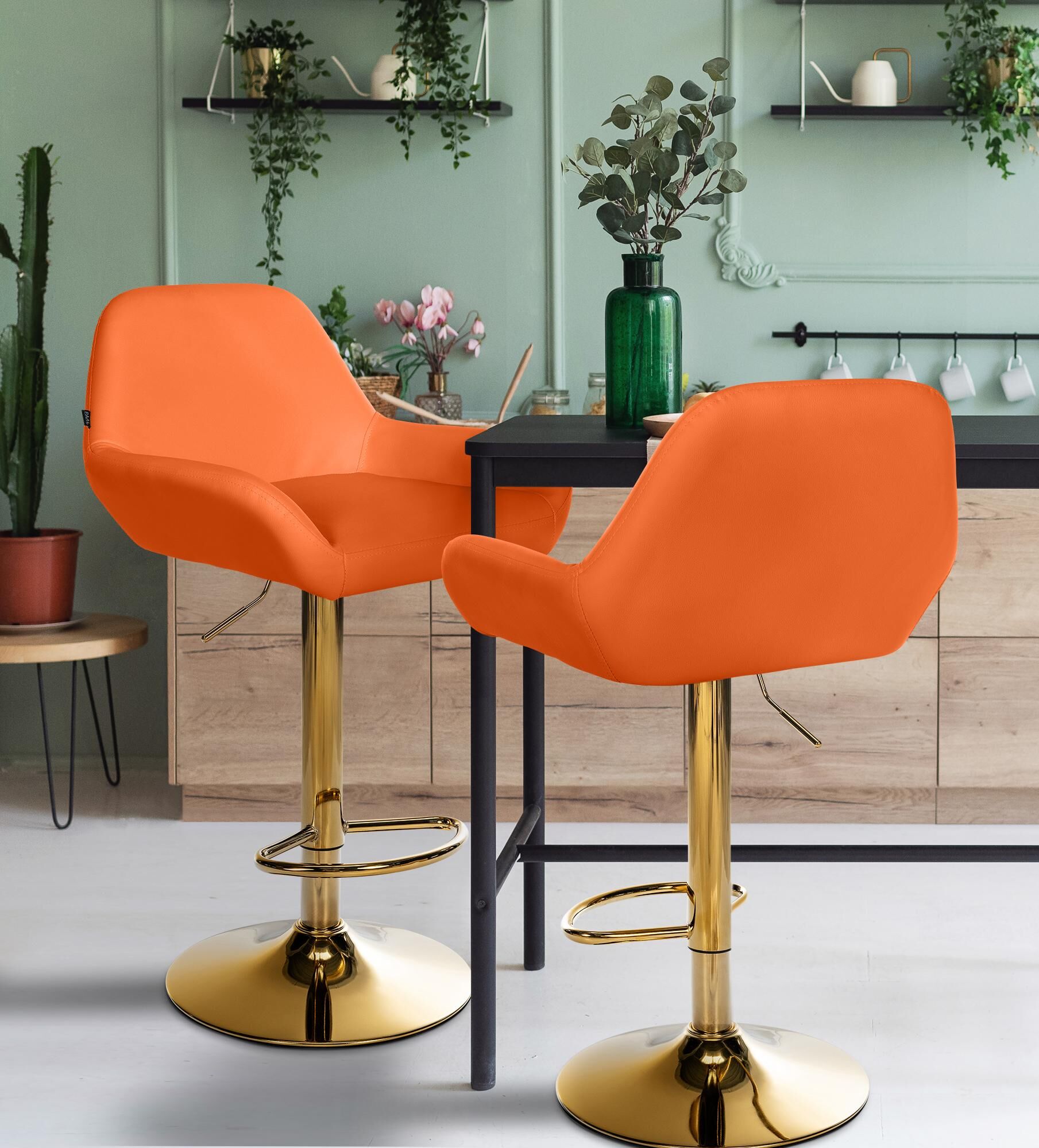 Barhocker Braga Gold Kunstleder, orange