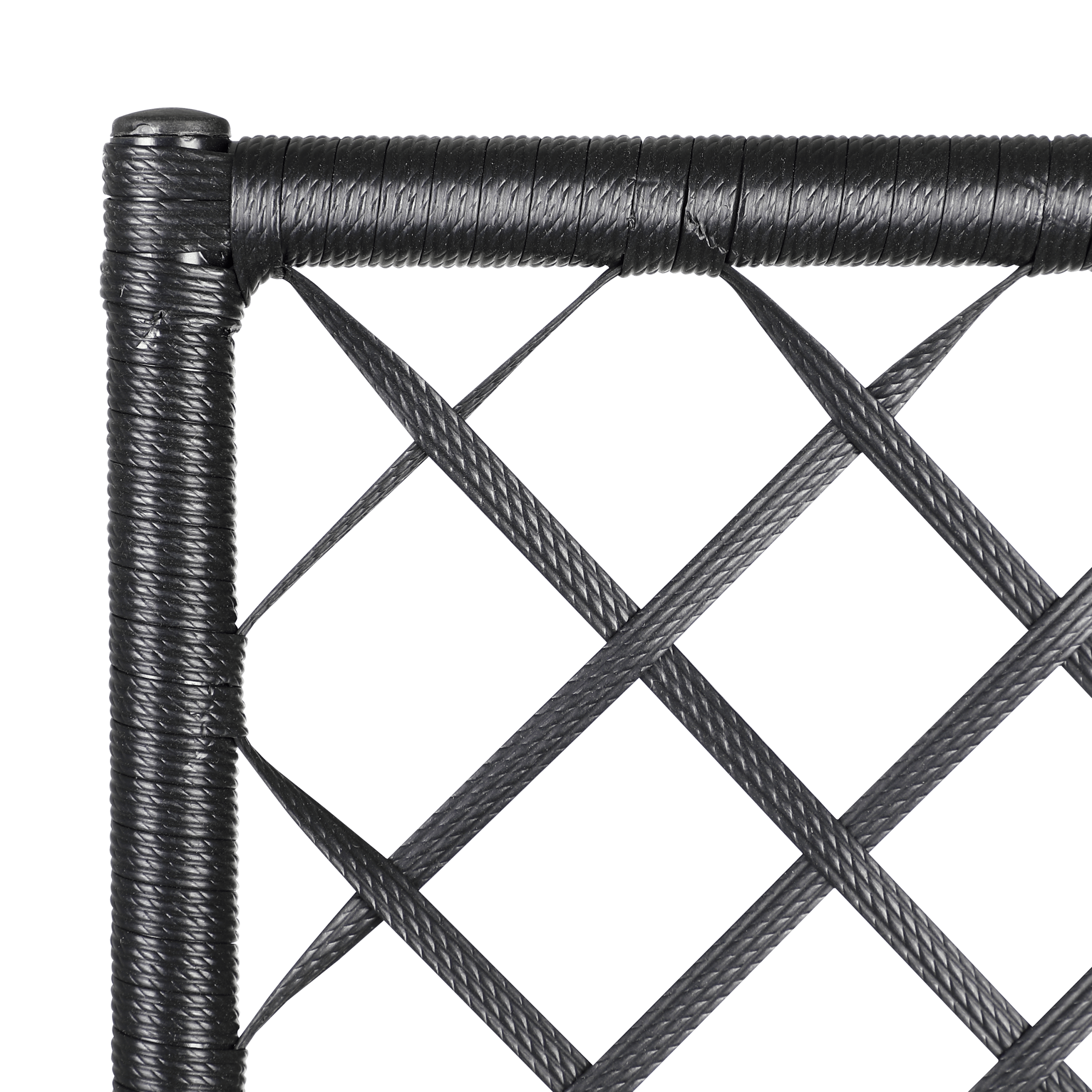 Polyrattan Blumenkasten mit Rankgitter Schwarz