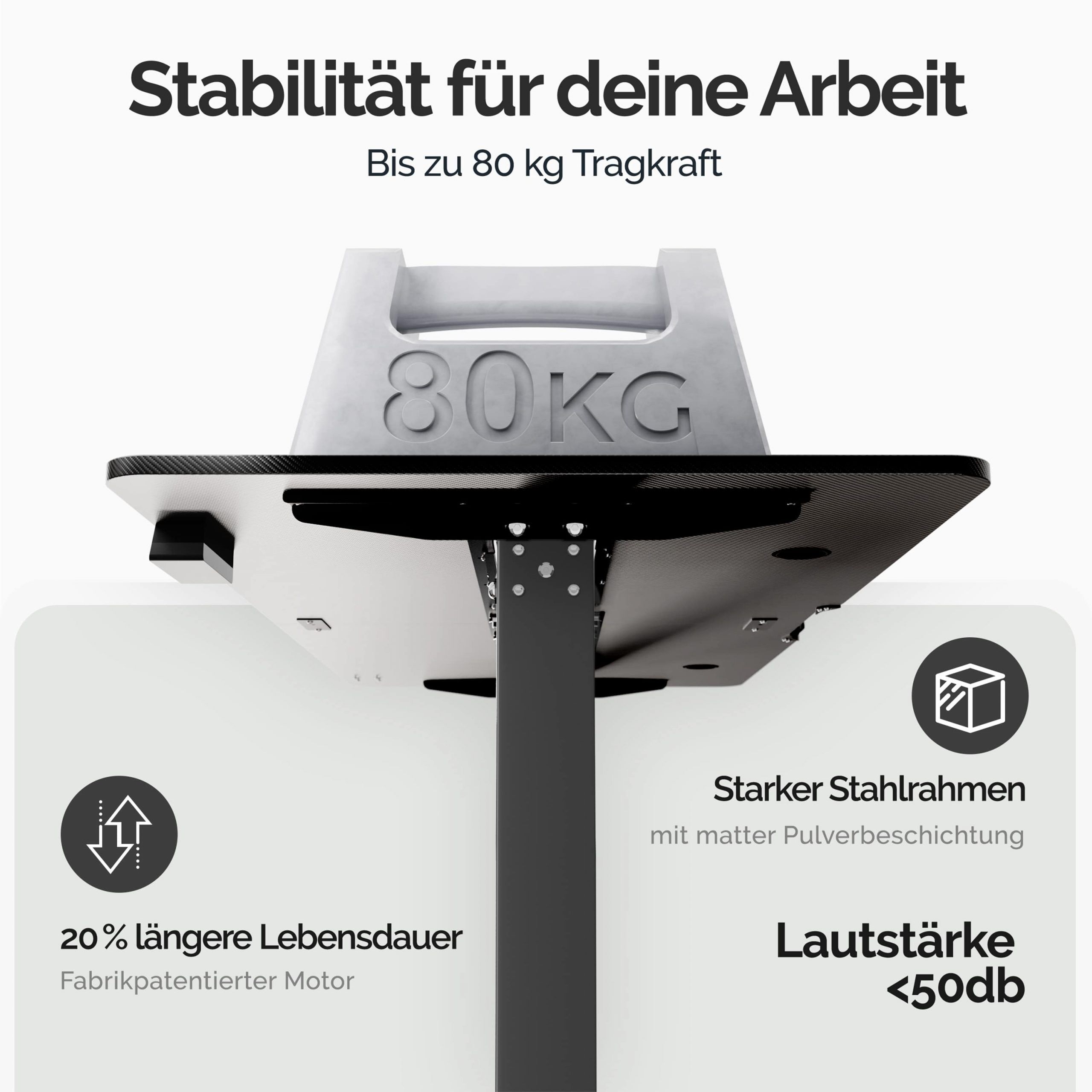 Höhenverstellbarer Schreibtisch Schwarz 110x60x73-118cm