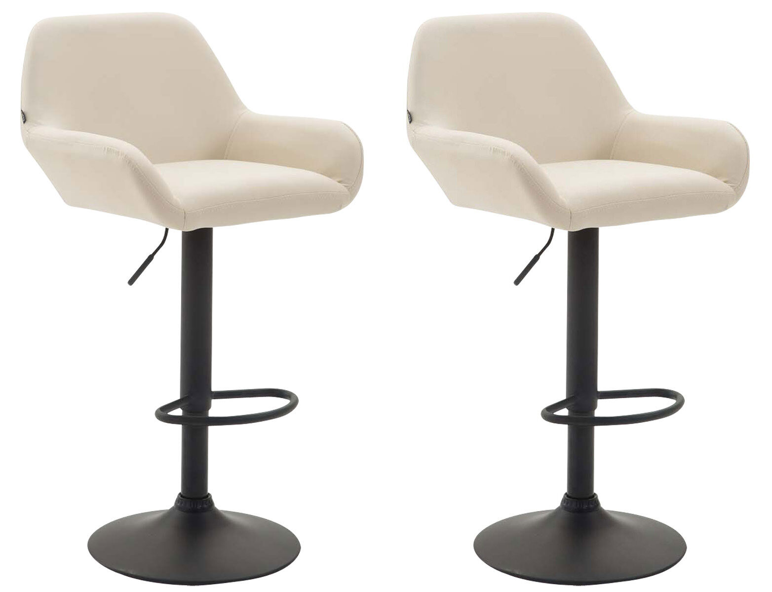 2er Set Barhocker Braga Kunstleder schwarz, creme