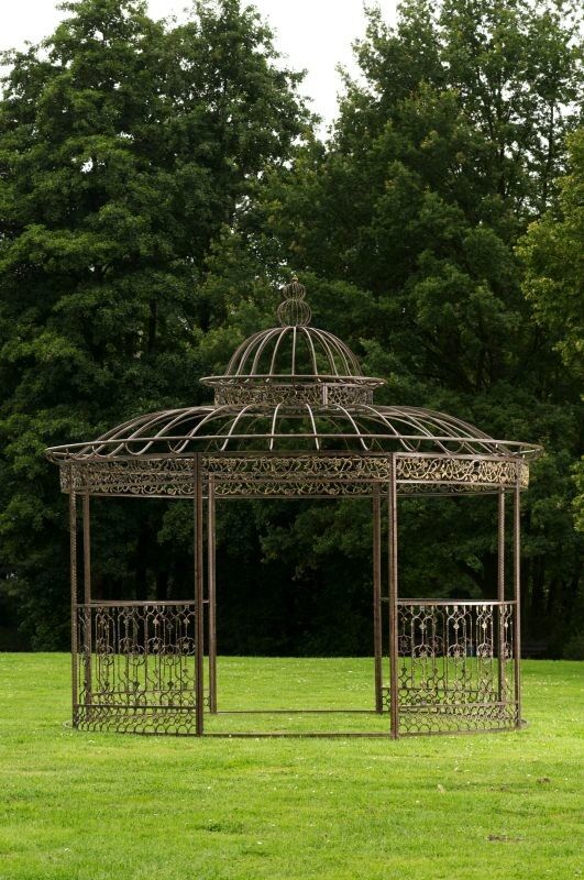 XXL Luxus Pavillon Romantik rund 500 cm, bronze