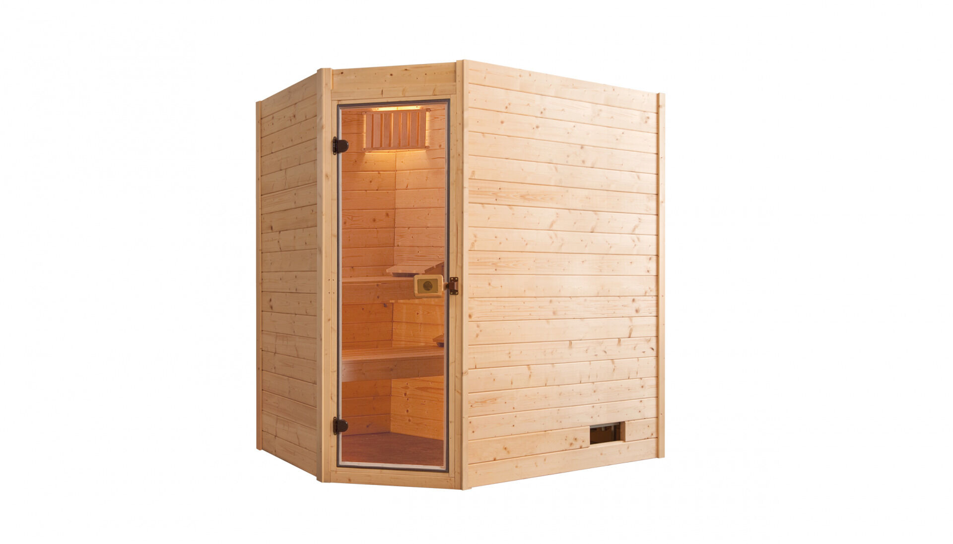 weka Massivholzsauna 38 mm VALIDA Eck 1