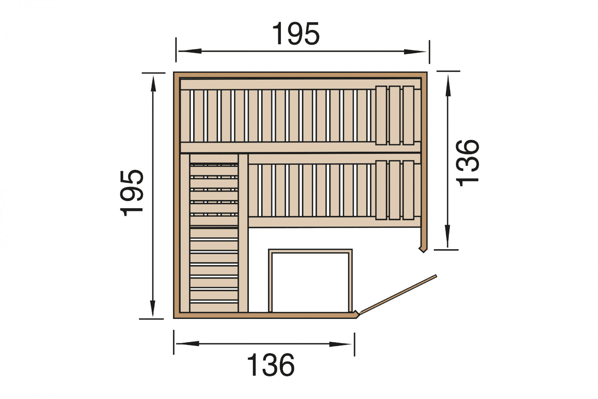 weka Design-Sauna KEMI Eck 2, ohne Ofen, ohne Beleuchtung