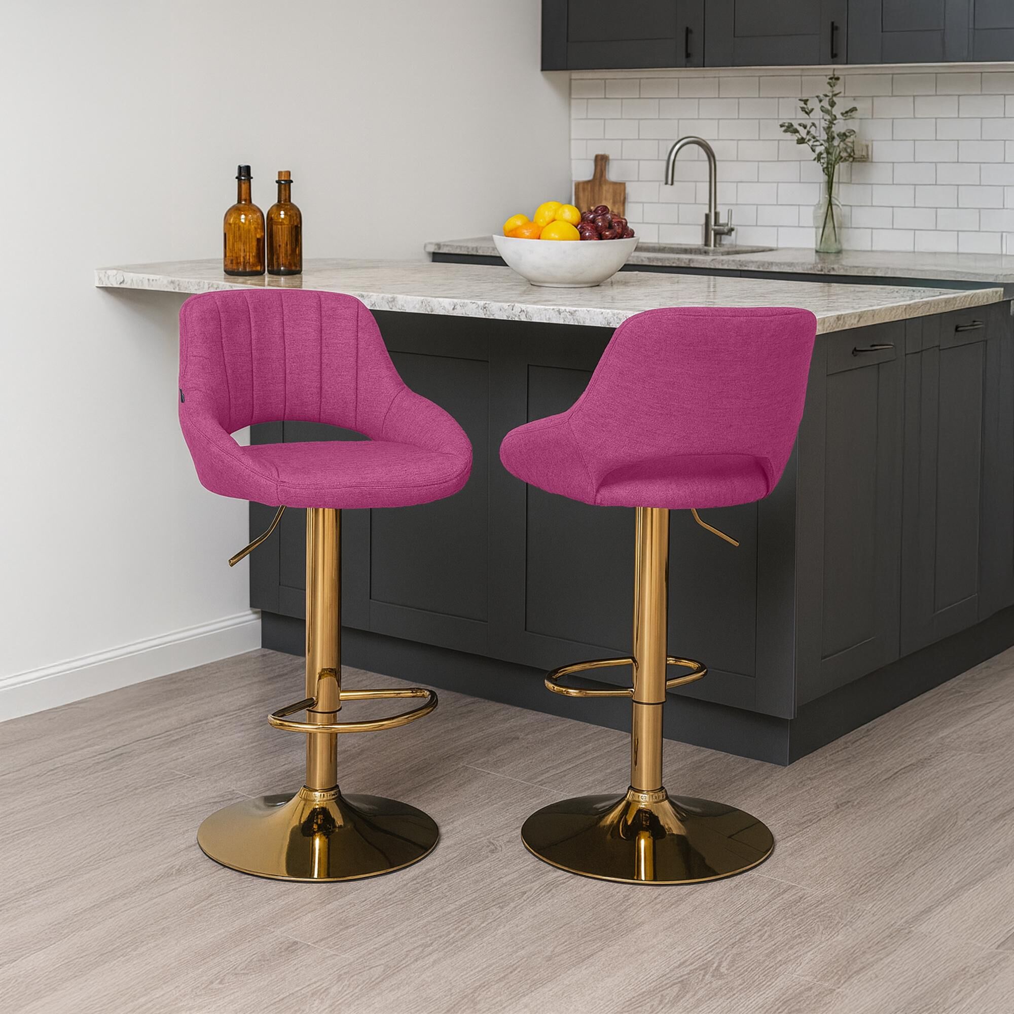 2er Set Barhocker Milet Stoff G, lila