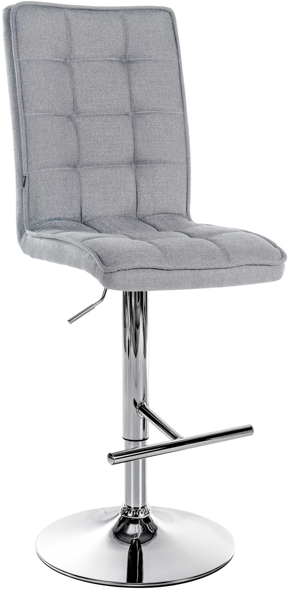 Barhocker Peking V2 Stoff chrom, hellgrau