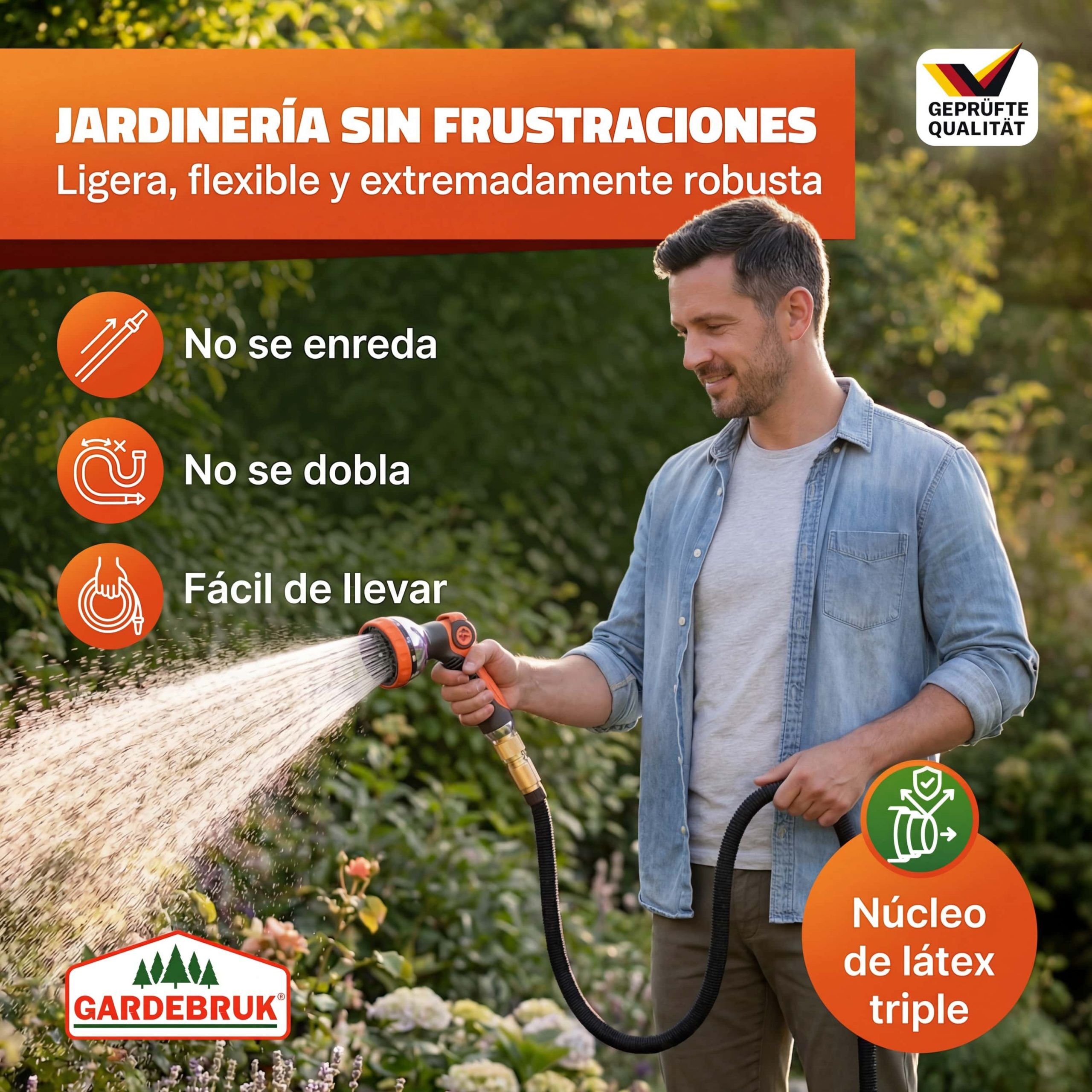 Gartenschlauch Grün 15m flexibel