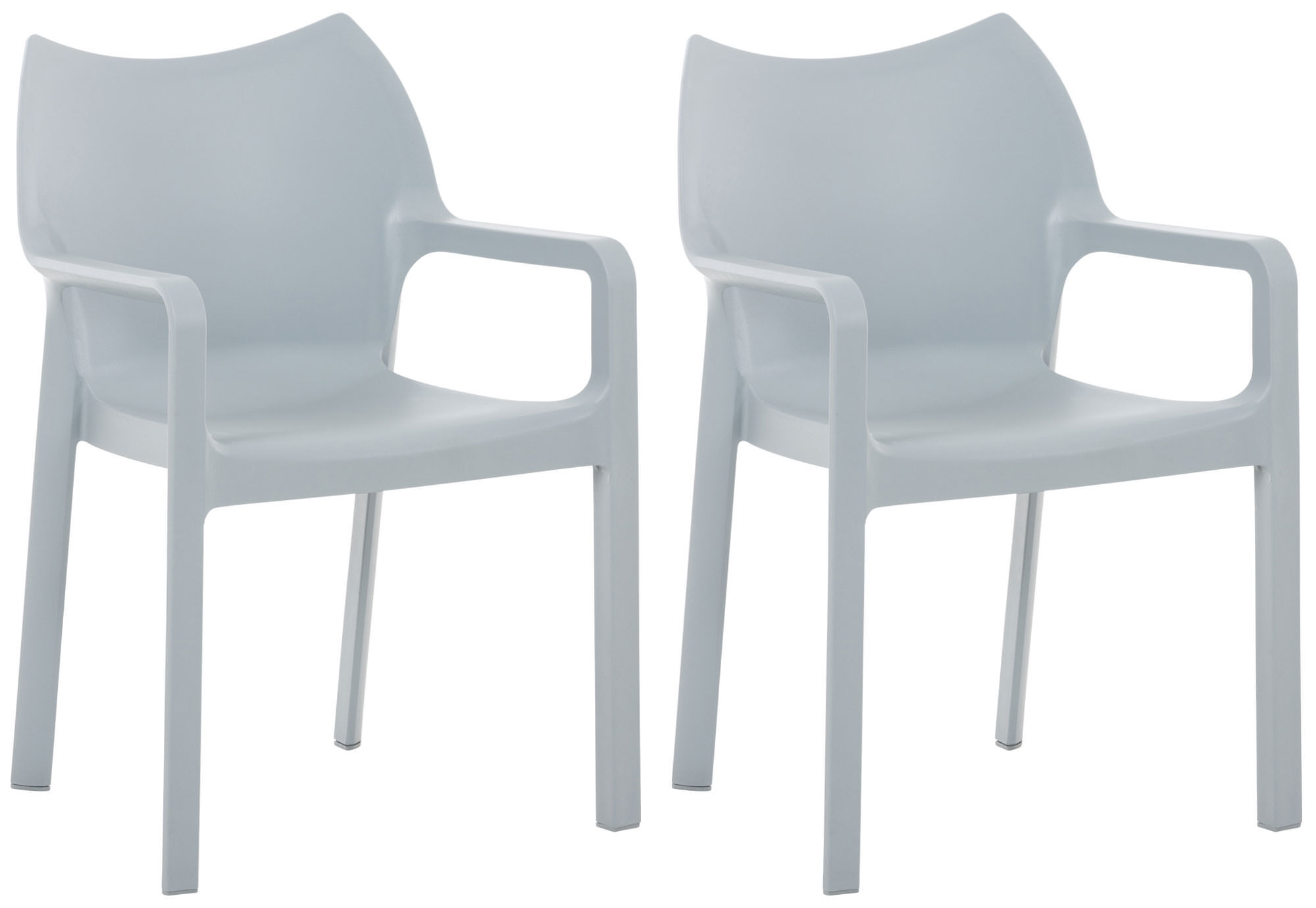 2er SET Stapelstuhl DIVA, hellgrau