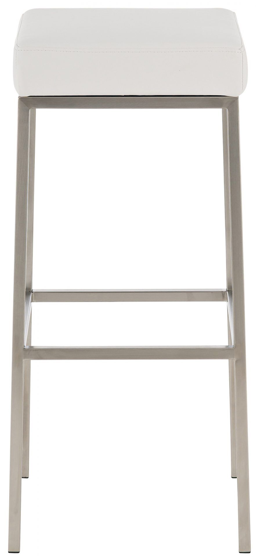 2er Set Barhocker Montreal 80 Kunstleder edelstahl, weiß