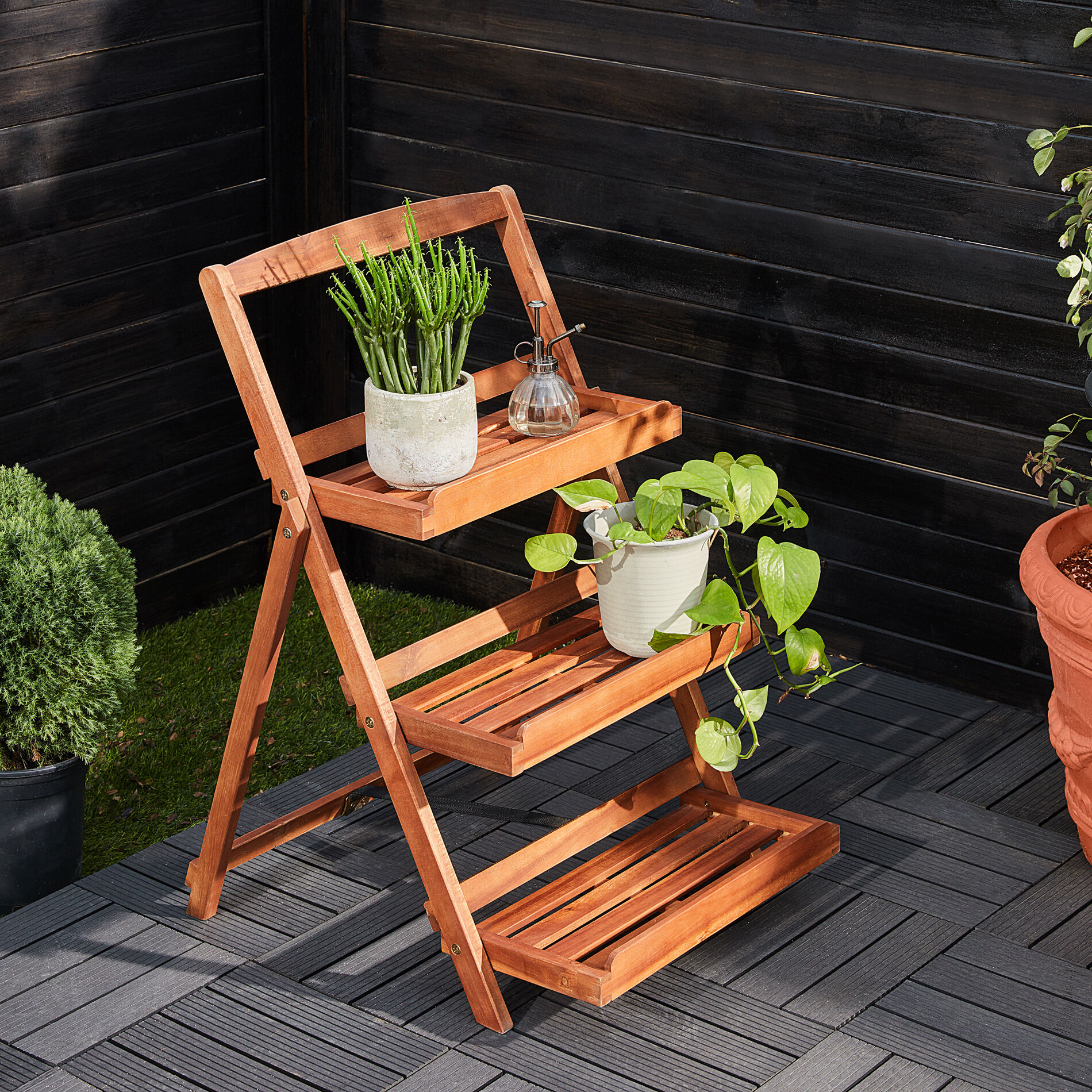 Blumentreppe 79x56x59cm 3 Stufen Akazie FSC®-zertifiziert
